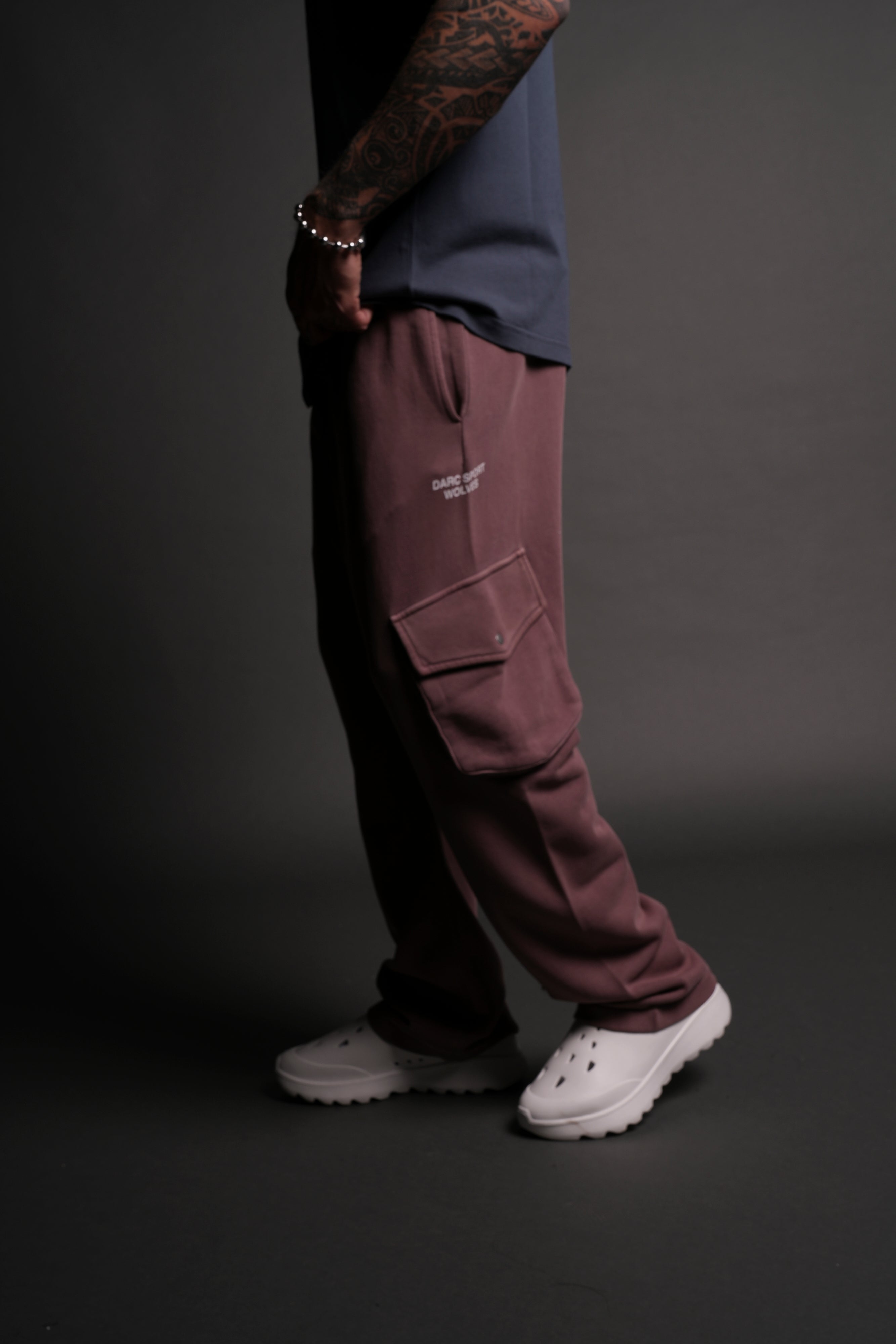 Darc Sport Wolves Bigelow Cargo Sweat Pants in Mauve