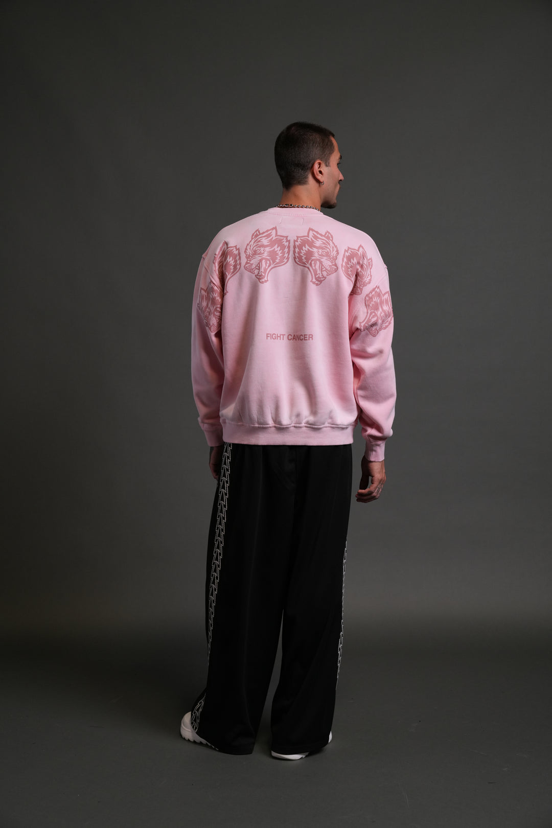 Wolves Have Your Back London Unisex Crewneck in Cherry Blossom Halo Wash