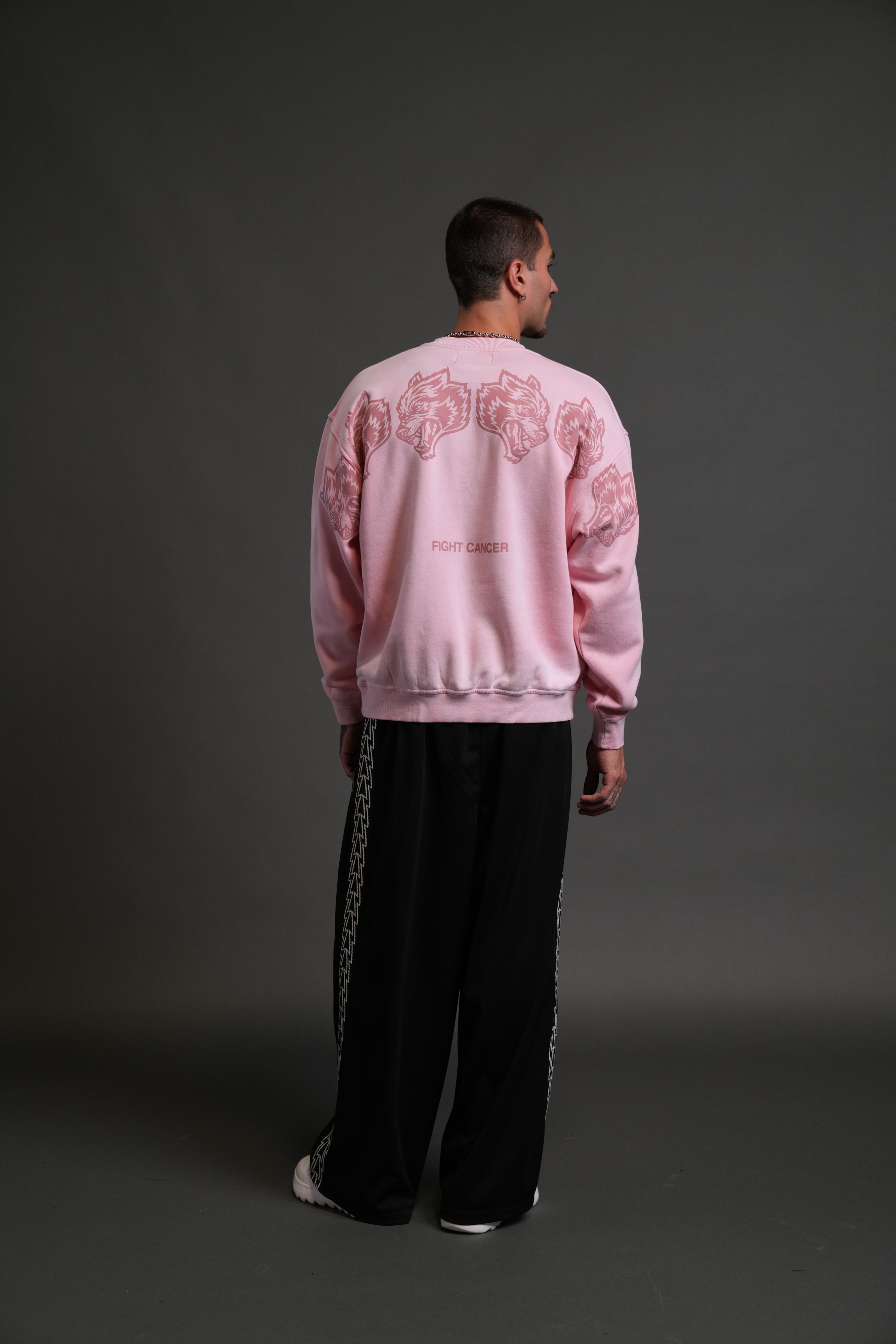 Wolves Have Your Back London Unisex Crewneck in Cherry Blossom Halo Wash