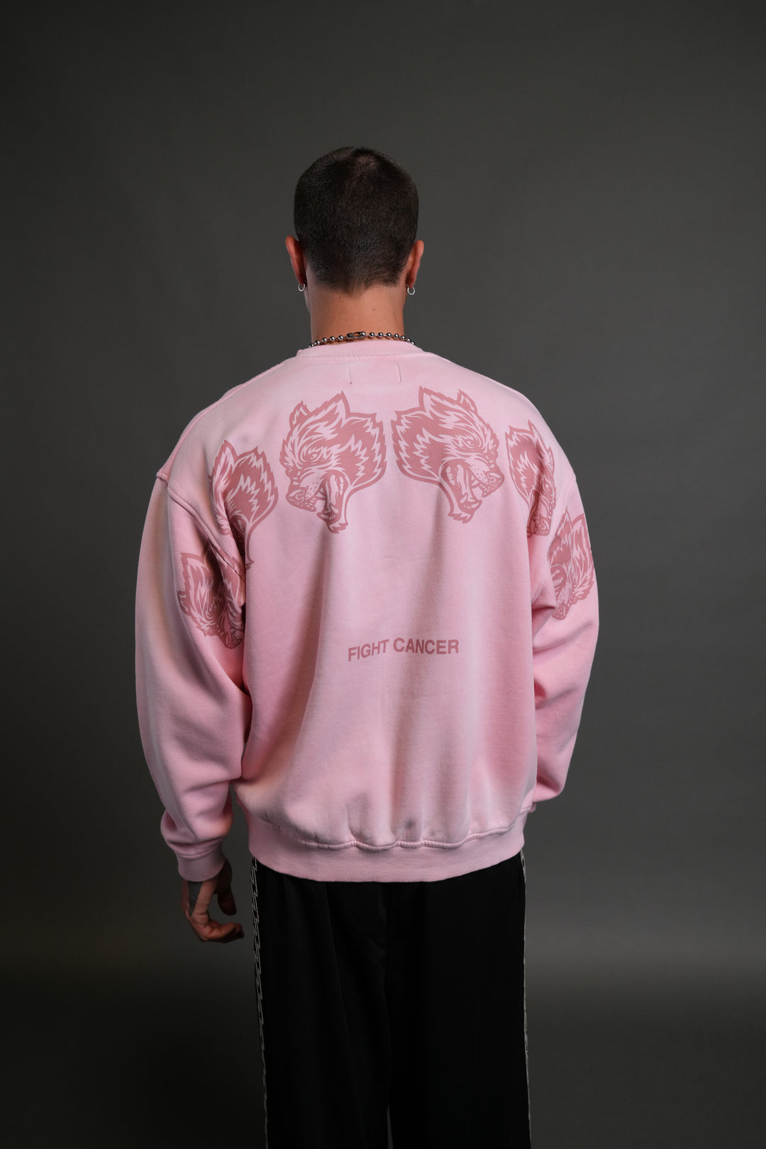 Wolves Have Your Back London Unisex Crewneck in Cherry Blossom Halo Wash