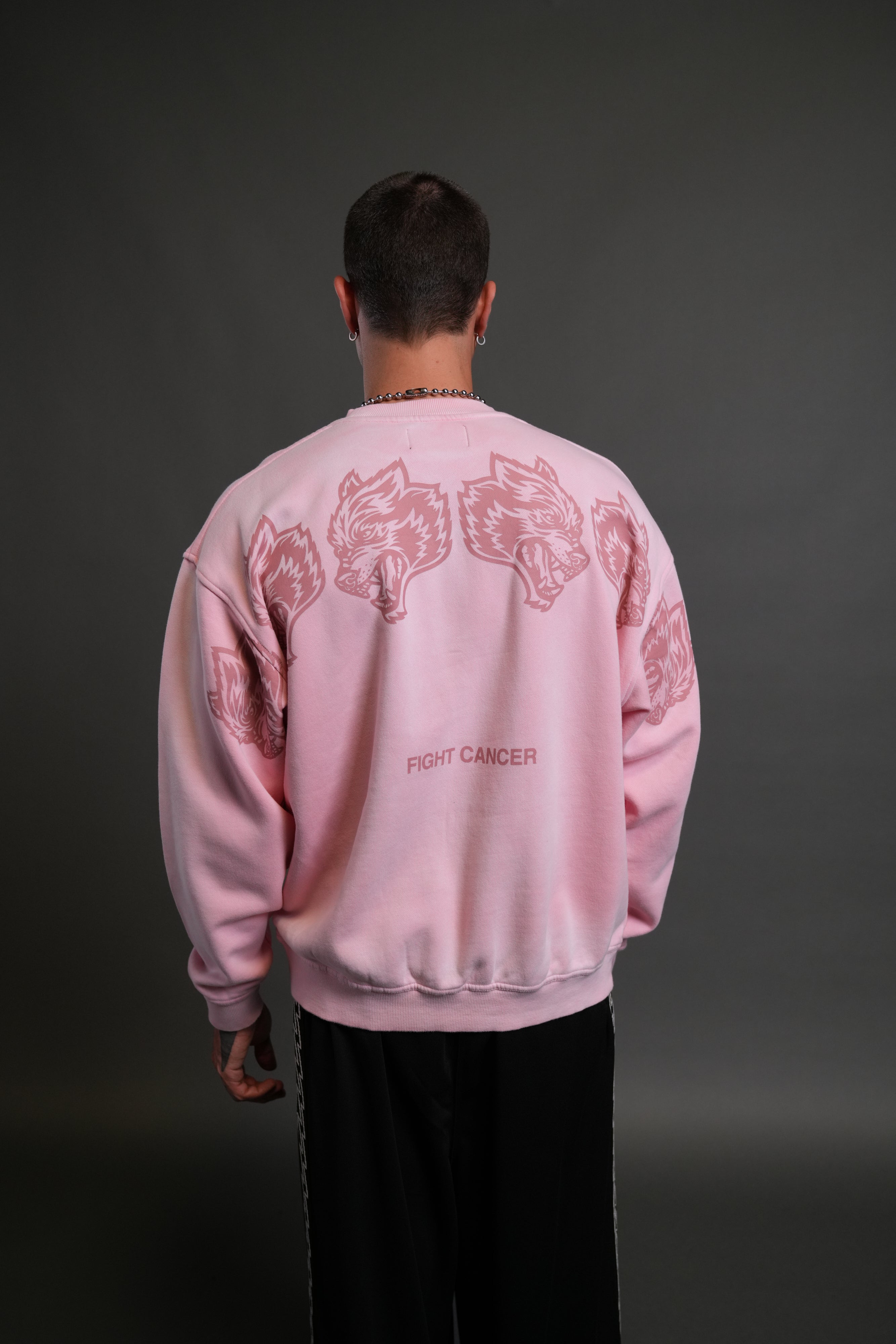Wolves Have Your Back London Unisex Crewneck in Cherry Blossom Halo Wash