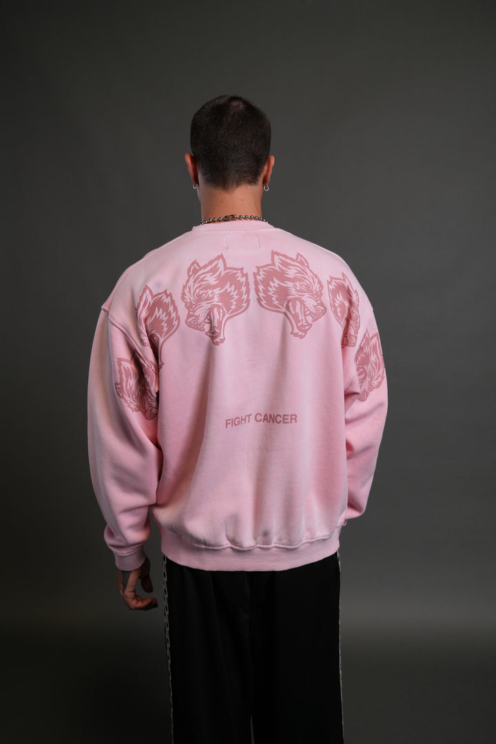 Wolves Have Your Back London Unisex Crewneck in Cherry Blossom Halo Wash