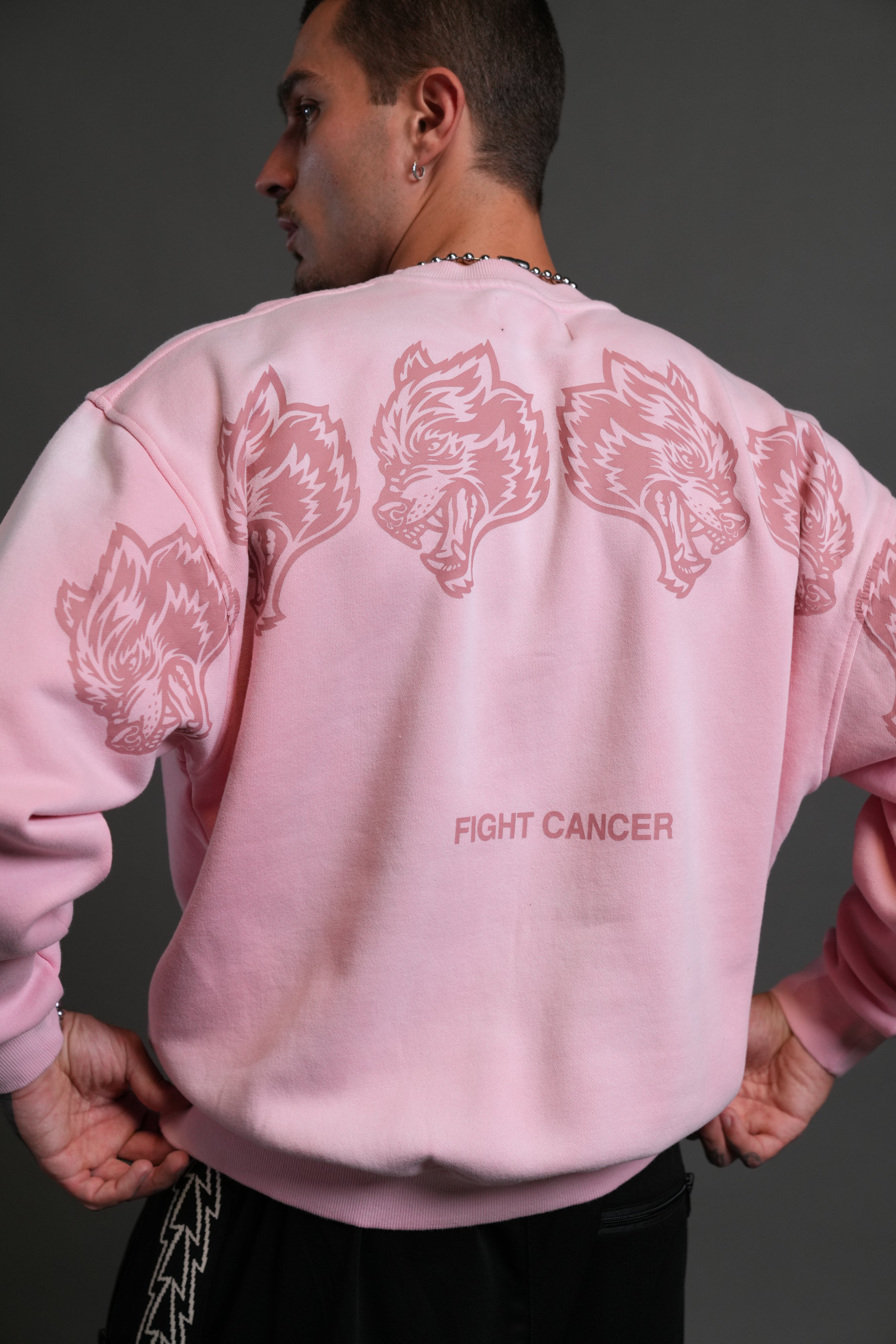 Wolves Have Your Back London Unisex Crewneck in Cherry Blossom Halo Wash