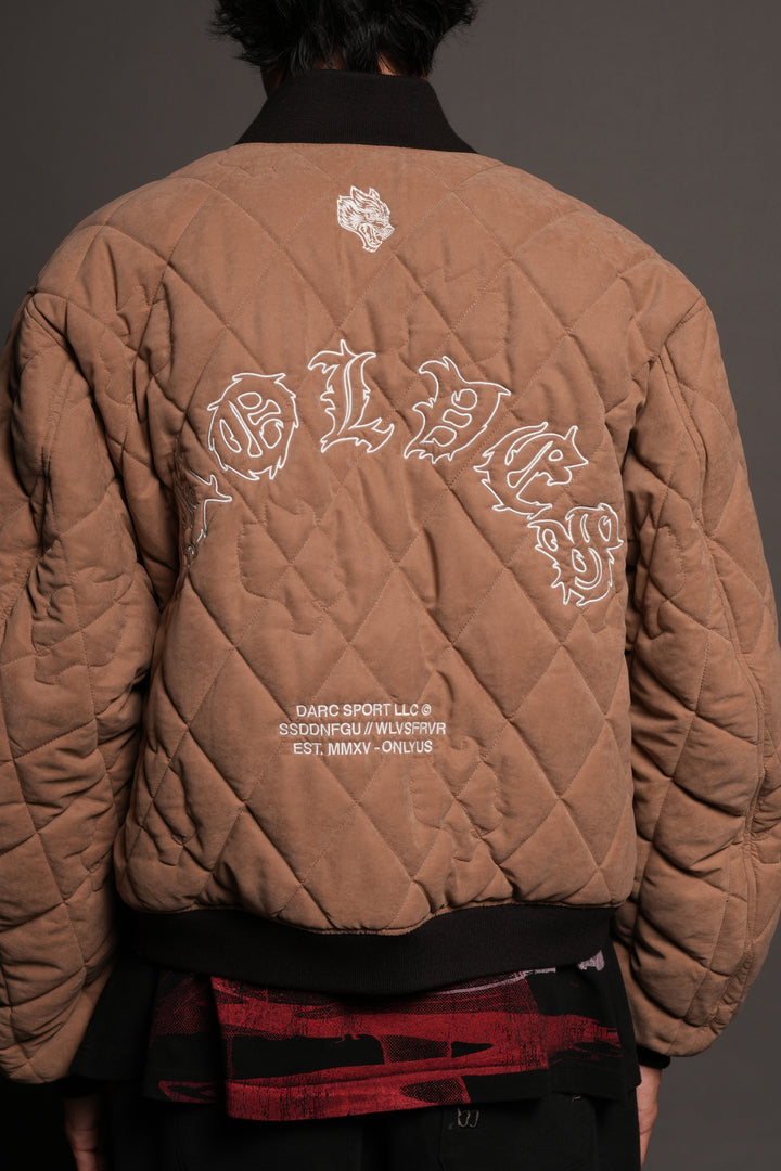 Jason Frvr Cloud Quilted Reversible Bomber Jacket In Dover Green/Taupe