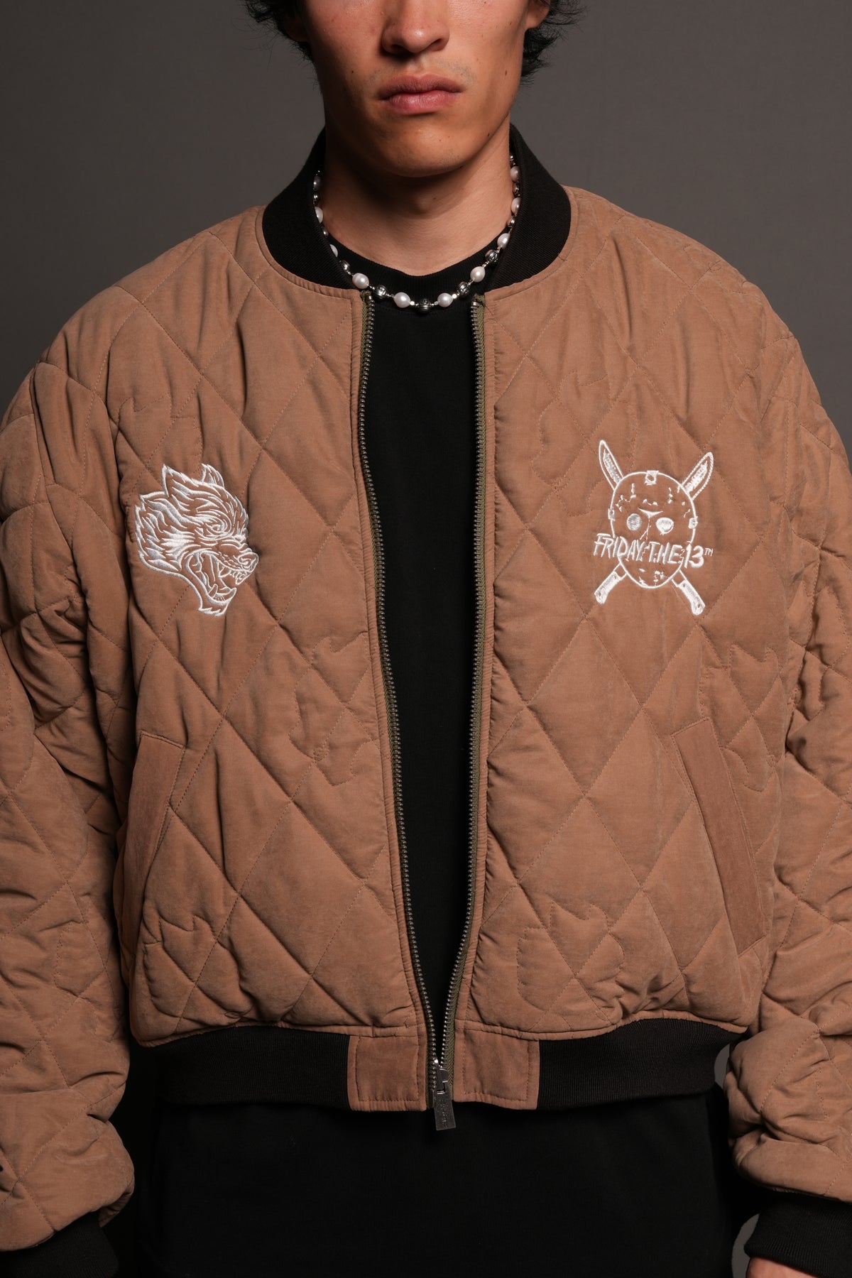 Jason Frvr Cloud Quilted Reversible Bomber Jacket In Dover Green/Taupe