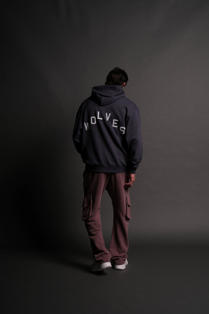 Wolves Pyramid "Wyoming" Hoodie in Midnight Blue