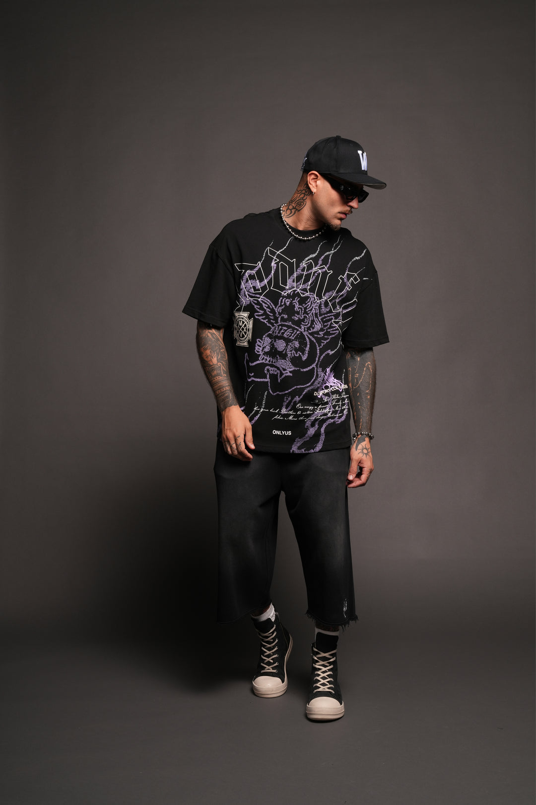 Cherub Flame Premium Tee In Black