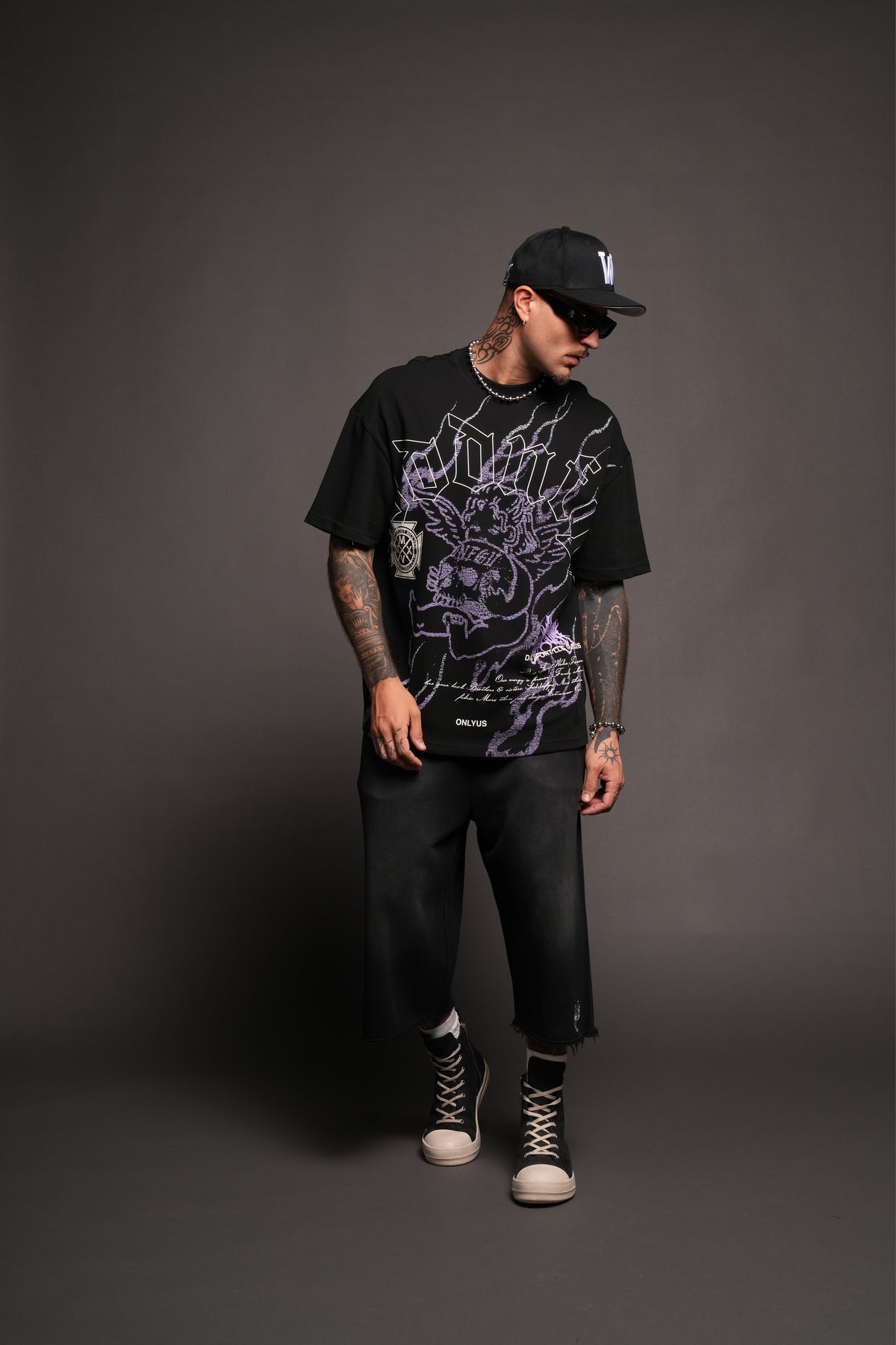 Cherub Flame Premium Tee In Black