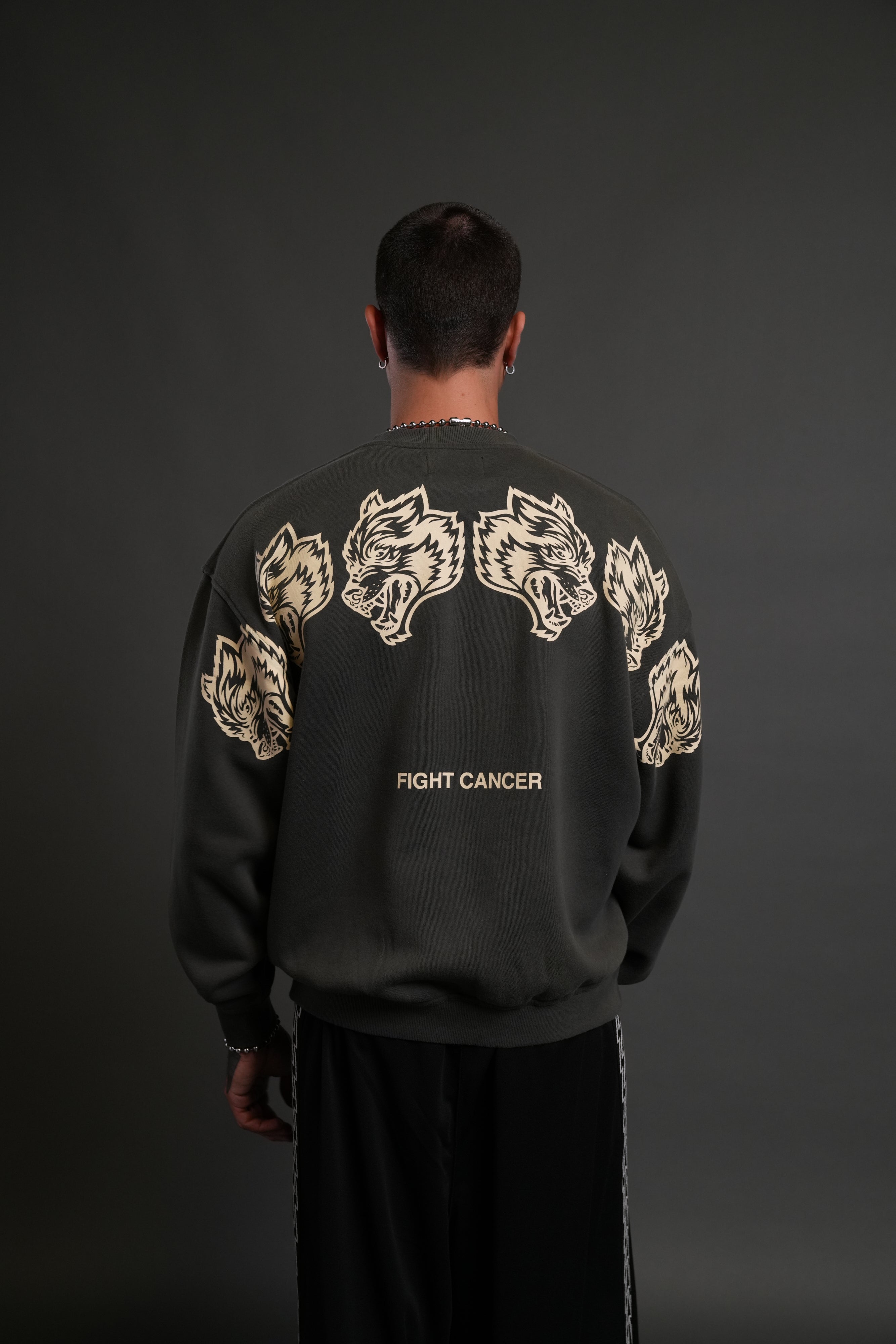 Wolves Have Your Back London Crewneck in Wolf Gray Halo Wash