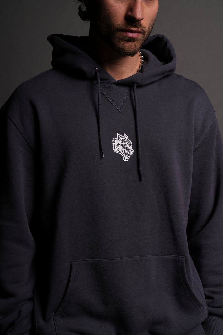 Wolves Pyramid "Wyoming" Hoodie in Midnight Blue