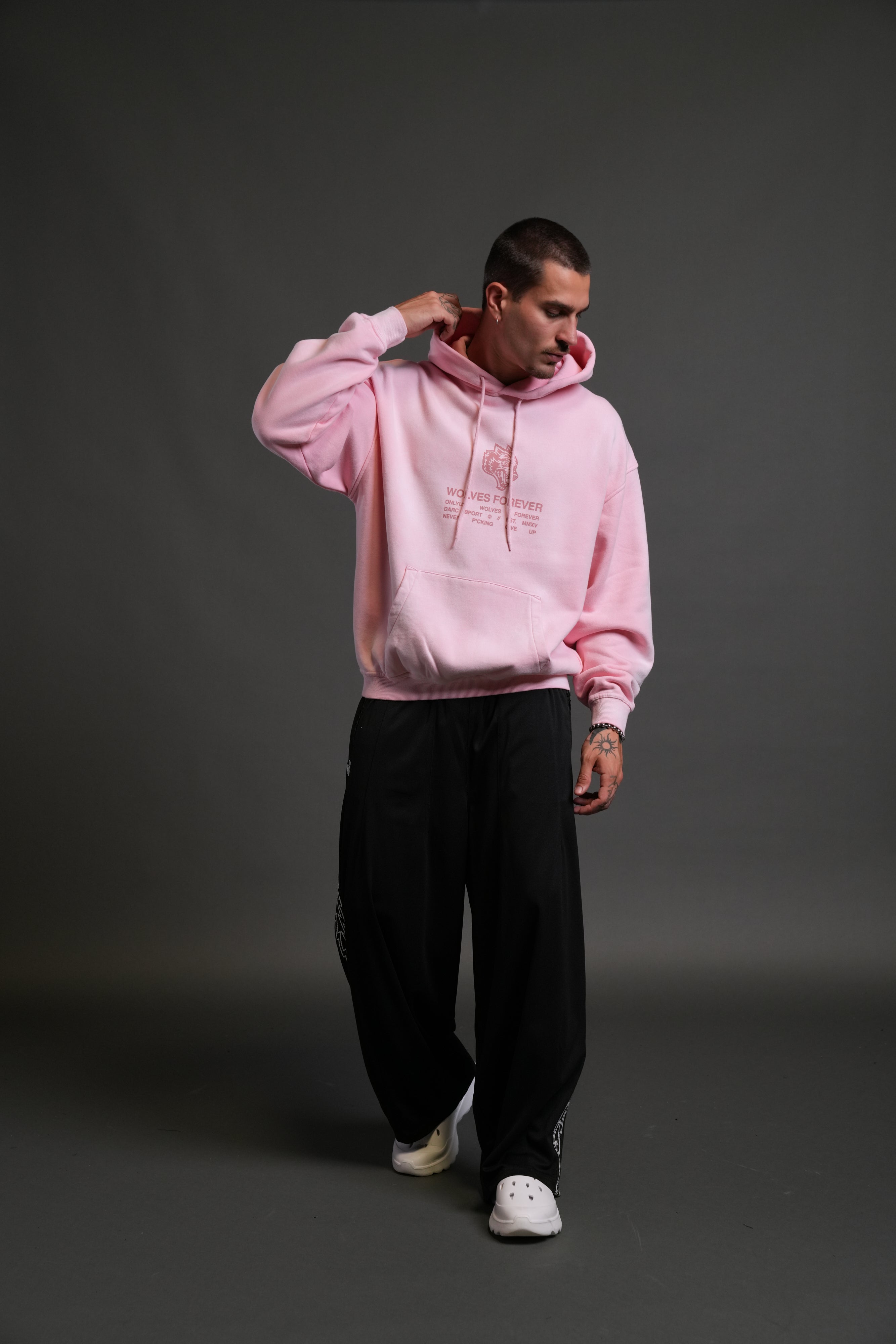 Wolves Have Your Back Unisex "Bishop" Hoodie in Cherry Blossom Halo Wash