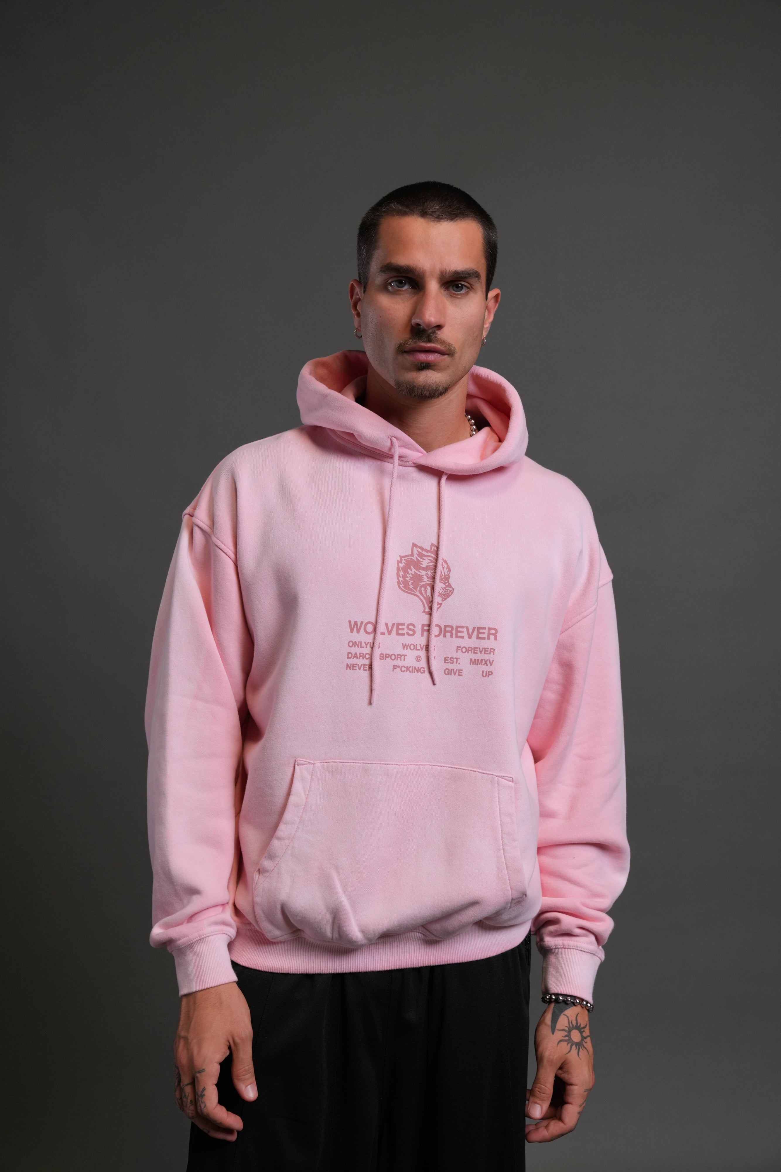 Wolves Have Your Back Unisex "Bishop" Hoodie in Cherry Blossom Halo Wash