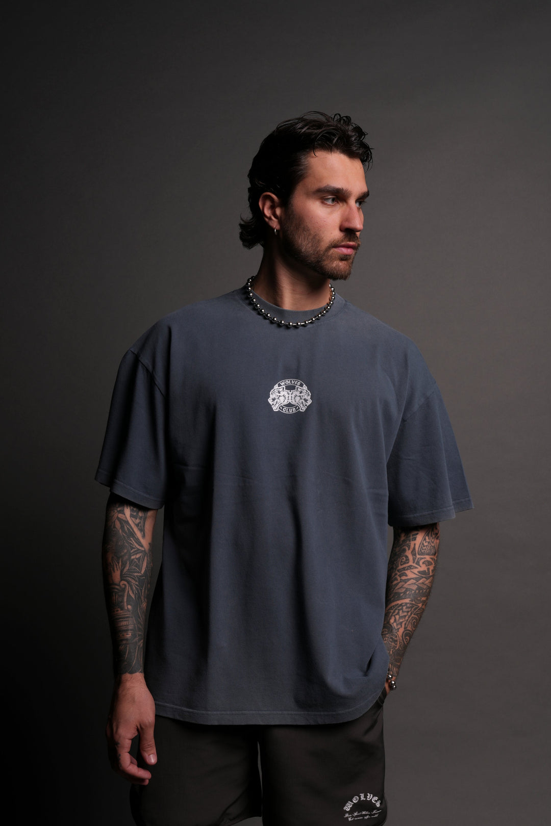 Mori "Premium" Oversized Tee in Darc Blue