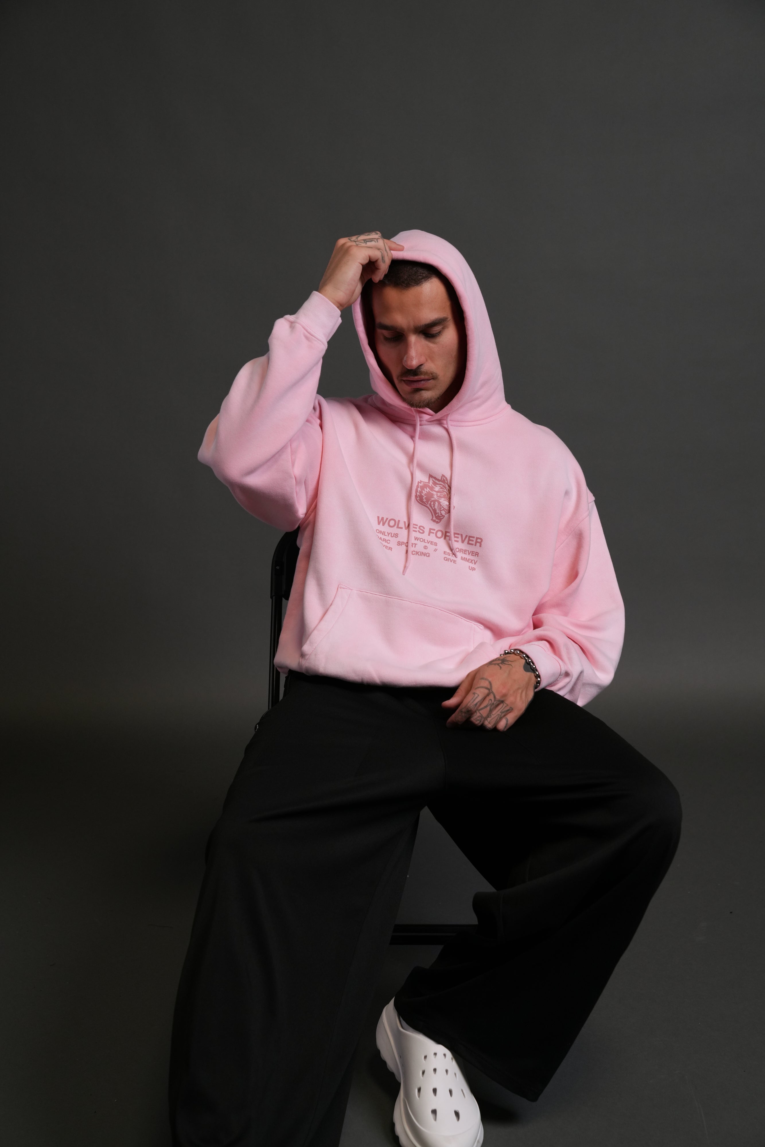 Wolves Have Your Back Unisex "Bishop" Hoodie in Cherry Blossom Halo Wash