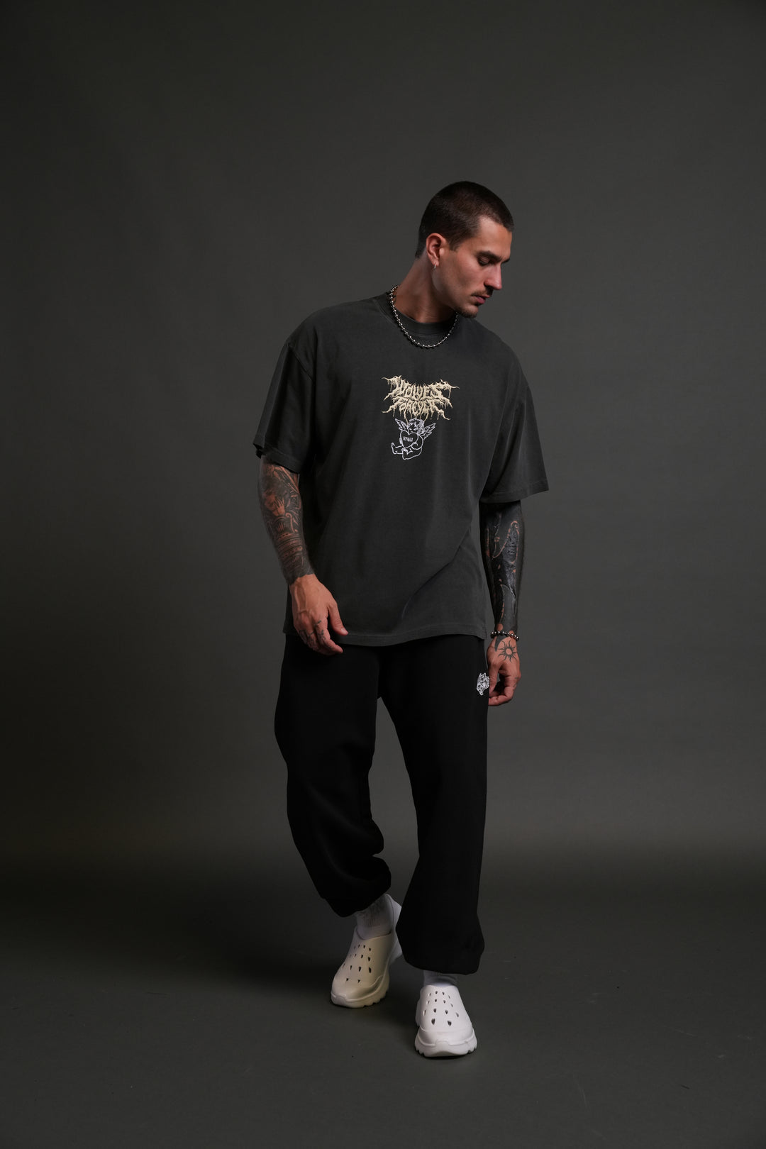 Cherub Core "Premium" Oversized Tee in Wolf Gray