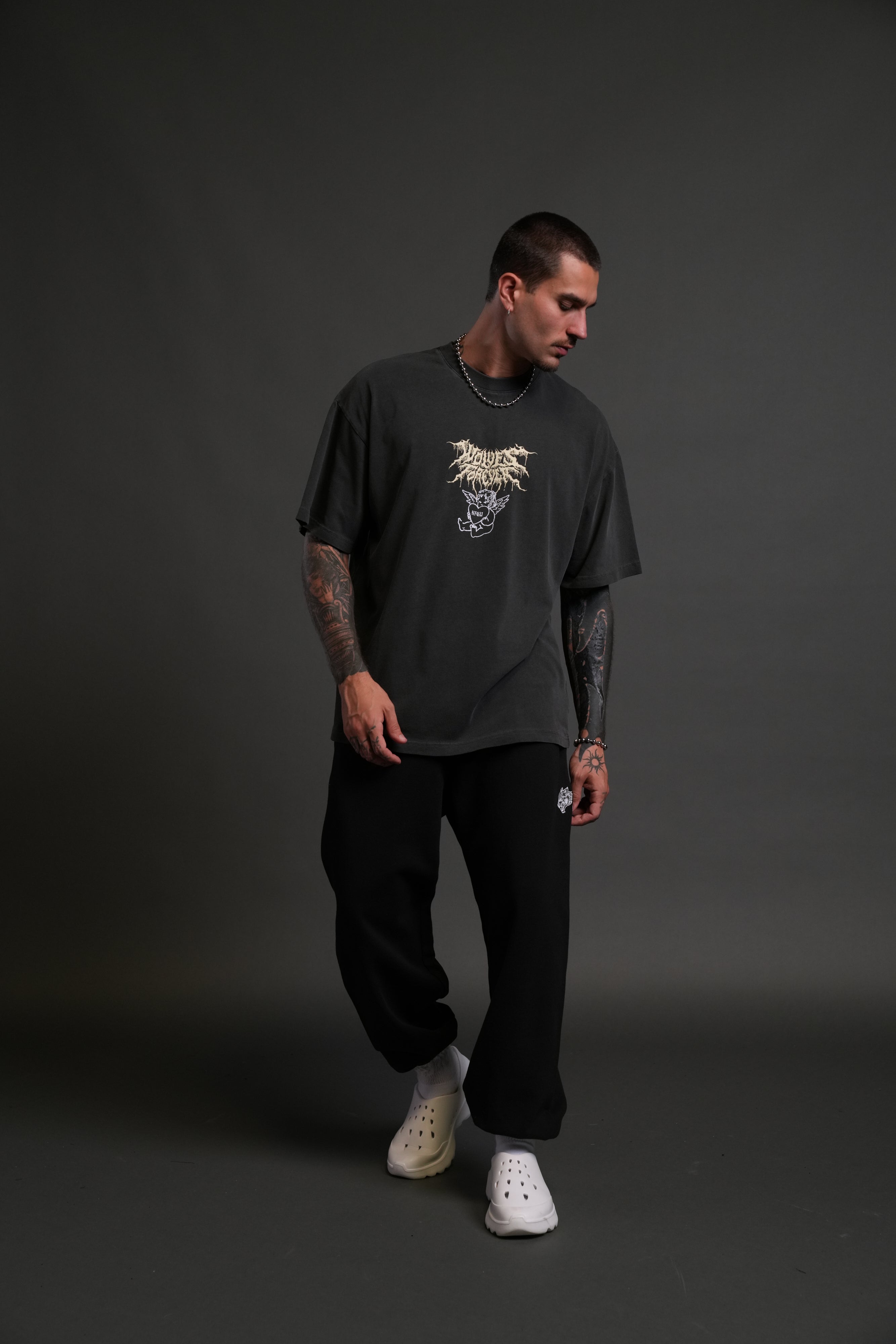 Cherub Core "Premium" Oversized Tee in Wolf Gray