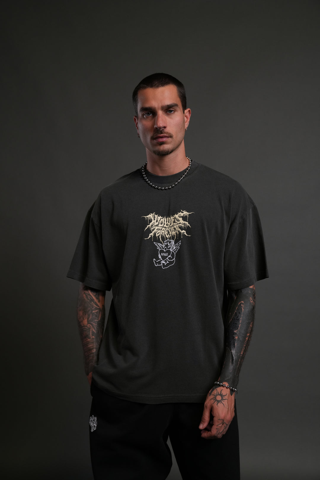 Cherub Core "Premium" Oversized Tee in Wolf Gray