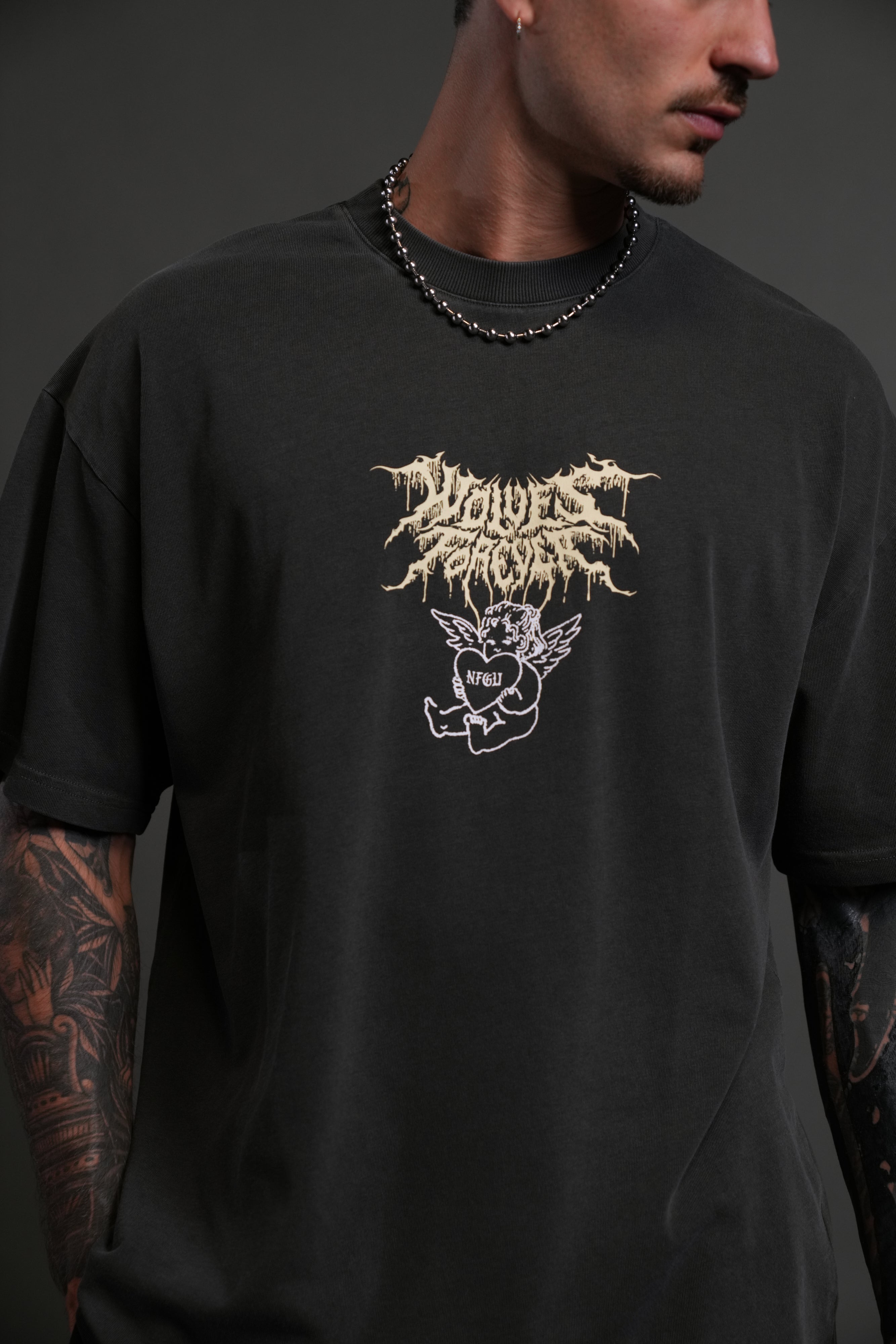 Cherub Core "Premium" Oversized Tee in Wolf Gray