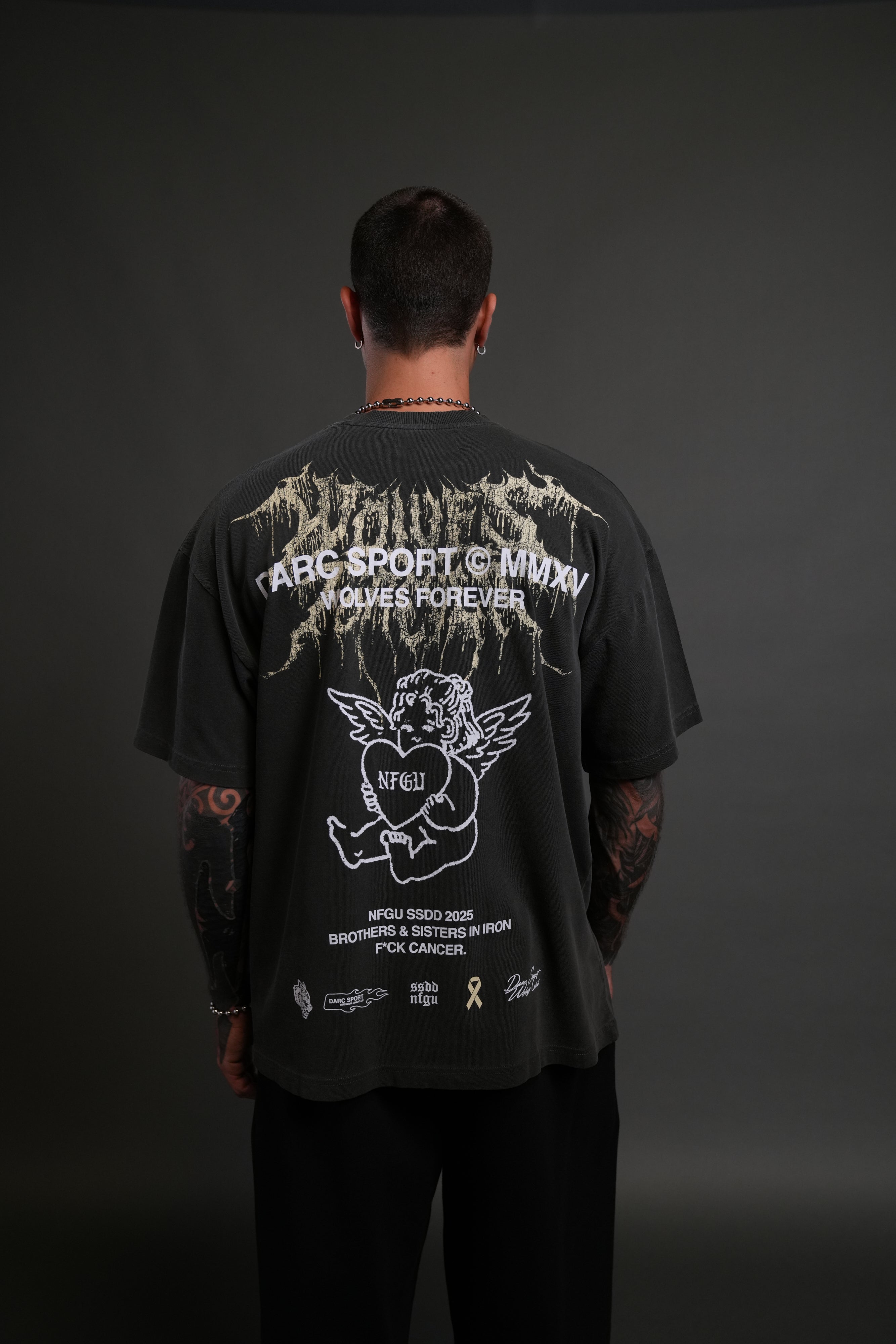 Cherub Core "Premium" Oversized Tee in Wolf Gray