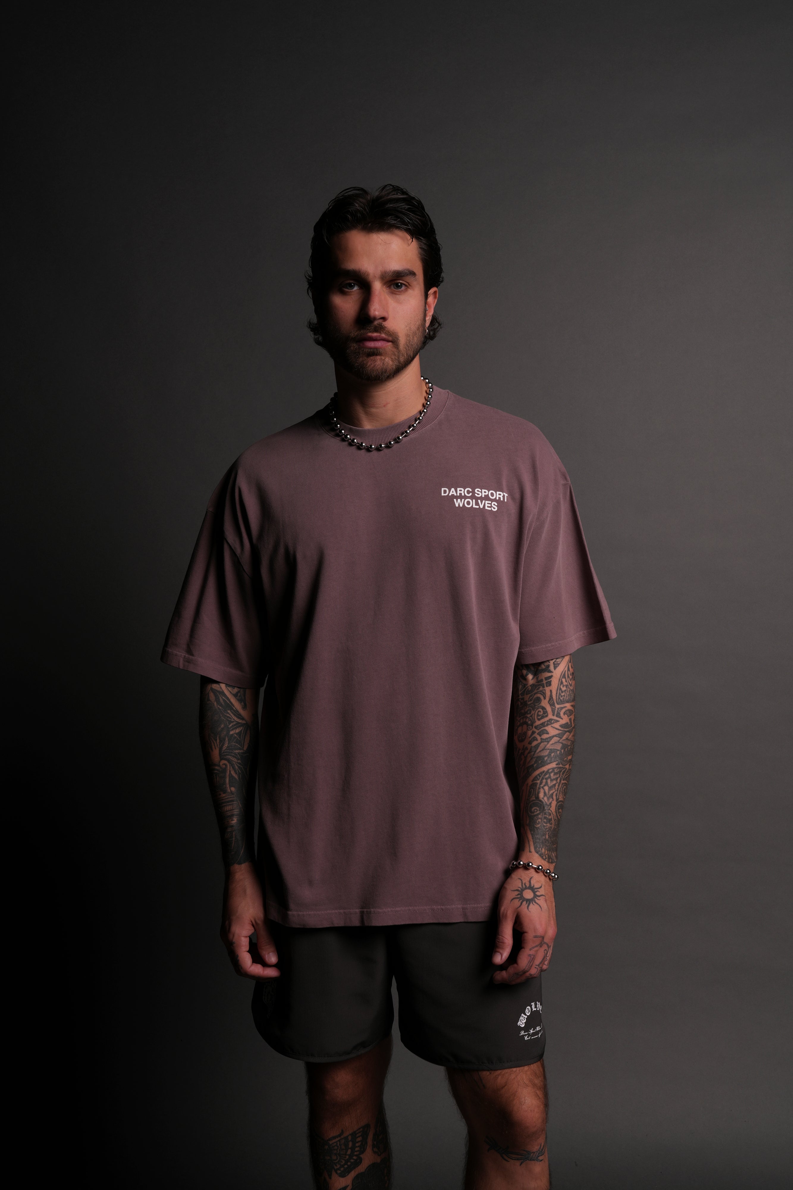 Darc Sport Wolves "Premium" Oversized Tee in Mauve