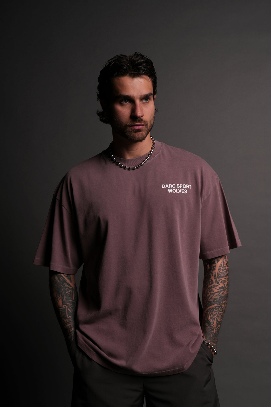 Darc Sport Wolves "Premium" Oversized Tee in Mauve