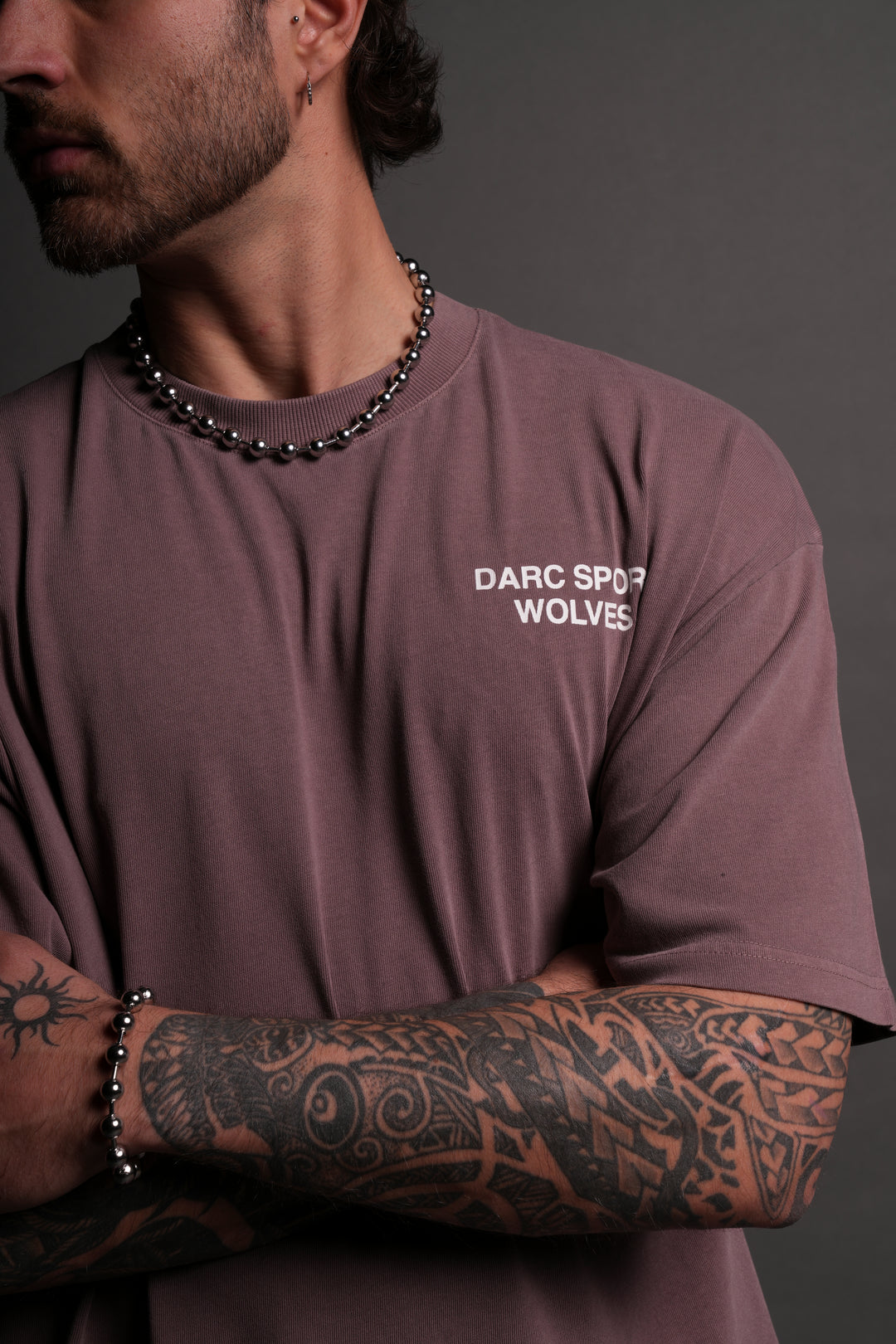 Darc Sport Wolves "Premium" Oversized Tee in Mauve