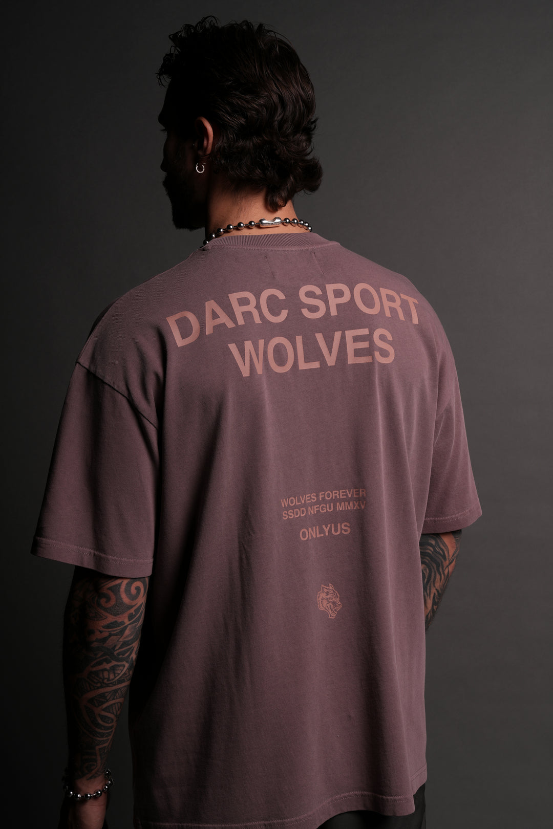 Darc Sport Wolves "Premium" Oversized Tee in Mauve