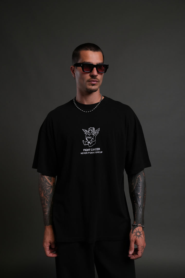 Never F*cking Give Up "Premium" Oversized Tee in Black