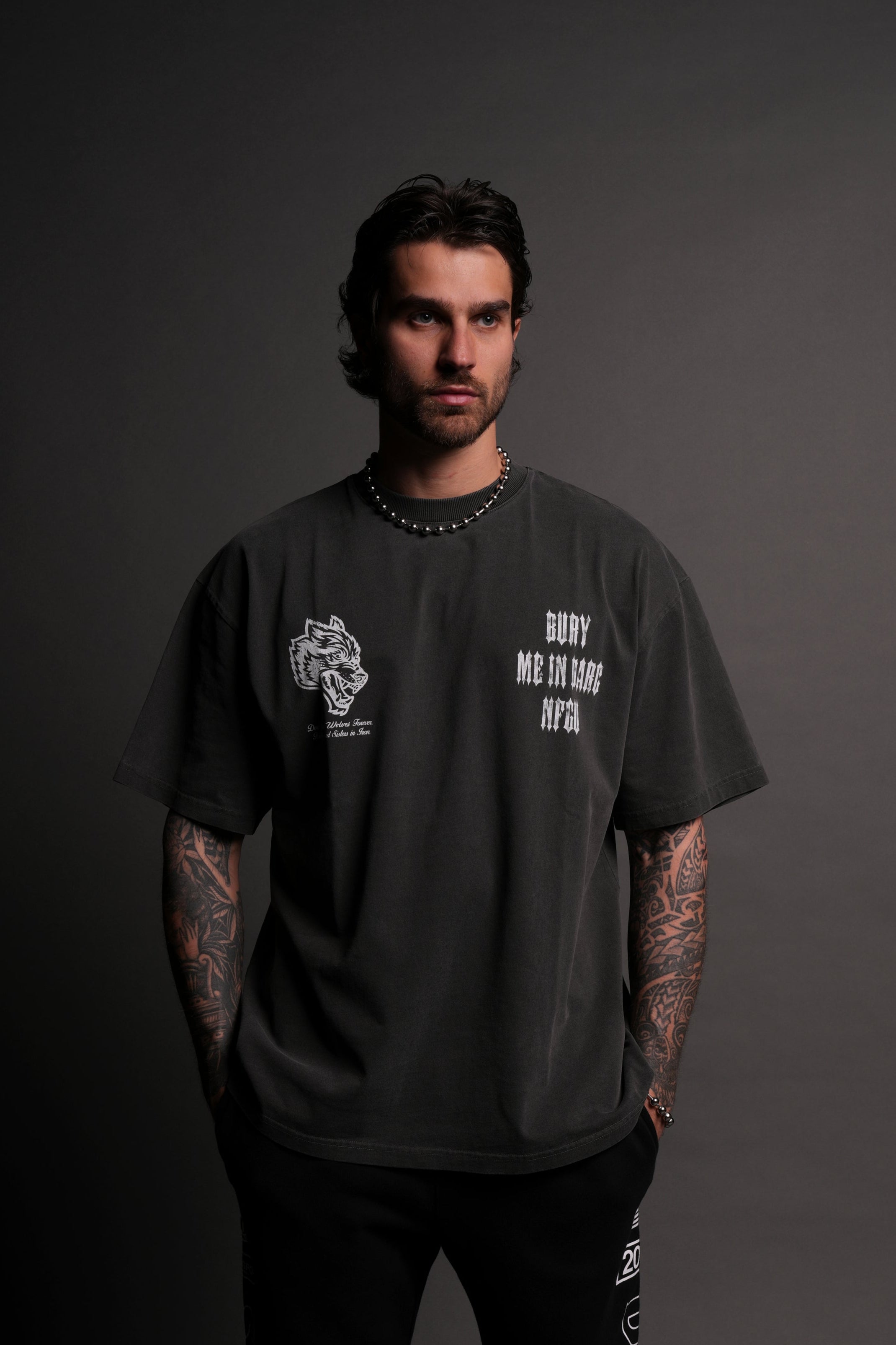 Bury Me In Darc "Grunge" Tee in Wolf Gray