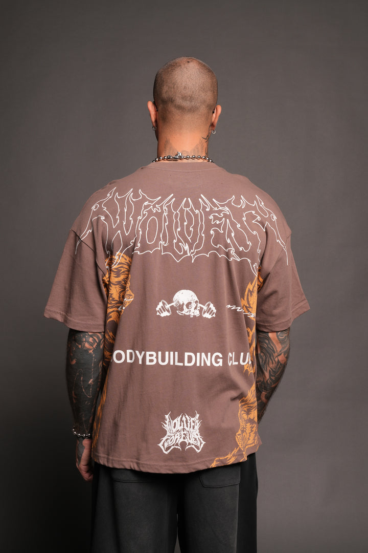 Wolves Bodybuilding Club Premium Tee In Mojave Brown