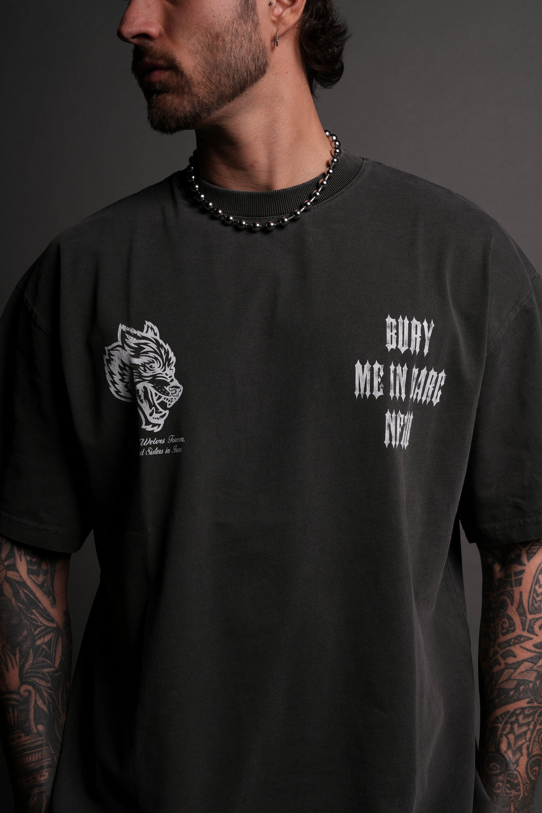 Bury Me In Darc "Grunge" Tee in Wolf Gray