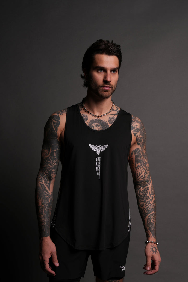 Moth From Above "Dry Wolf" (Drop) Tank in Black