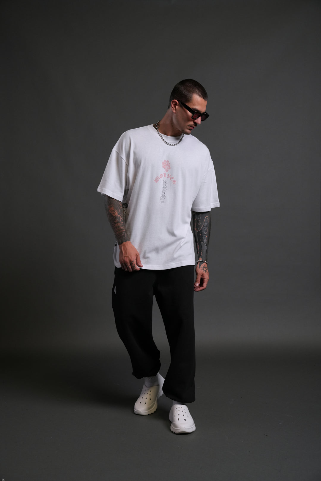 Won't Give Up "Premium" Oversized Tee in White