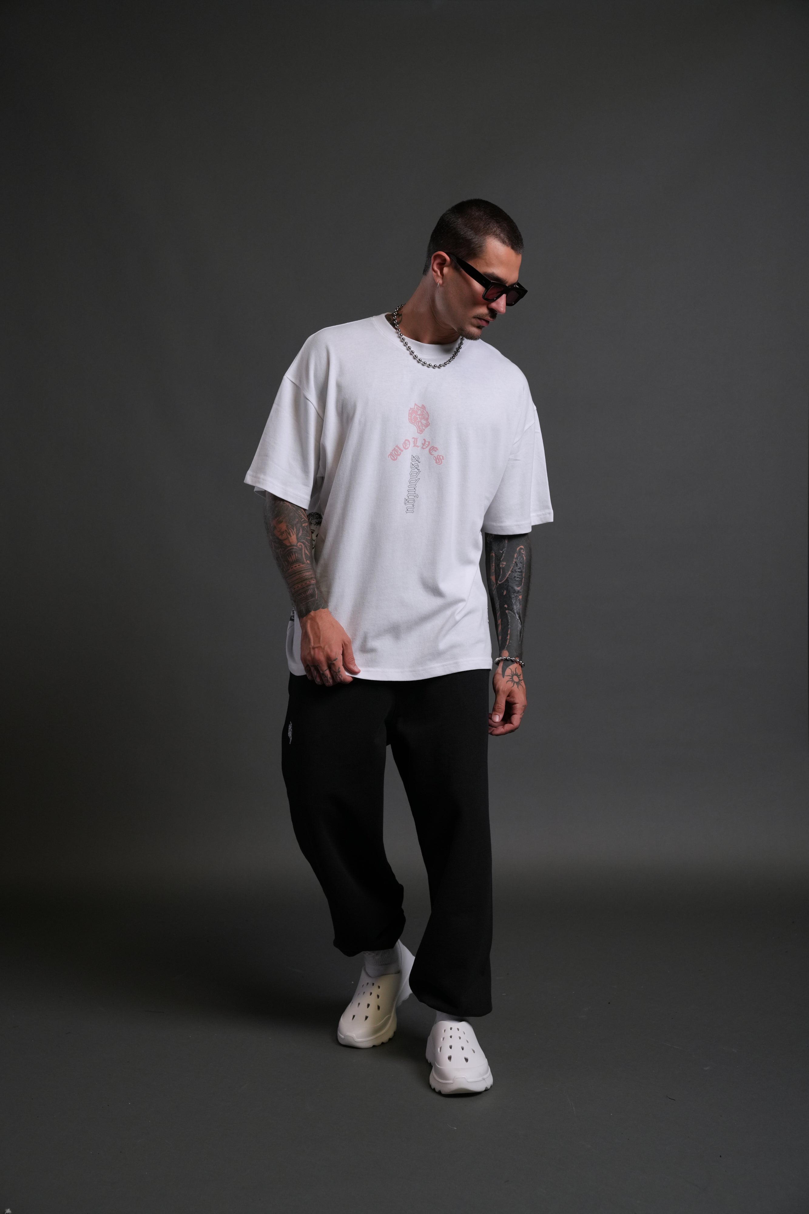 Won't Give Up "Premium" Oversized Tee in White
