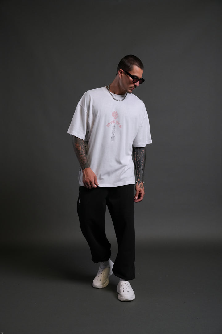 Won't Give Up "Premium" Oversized Tee in White