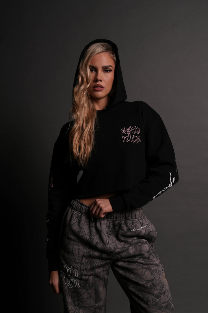 New Beginnings "Pierce" (Cropped) Hoodie in Black