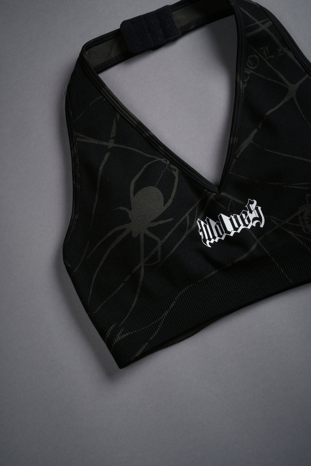 Her Darcness "Everson Seamless" Halter Bra in Black Spider Web