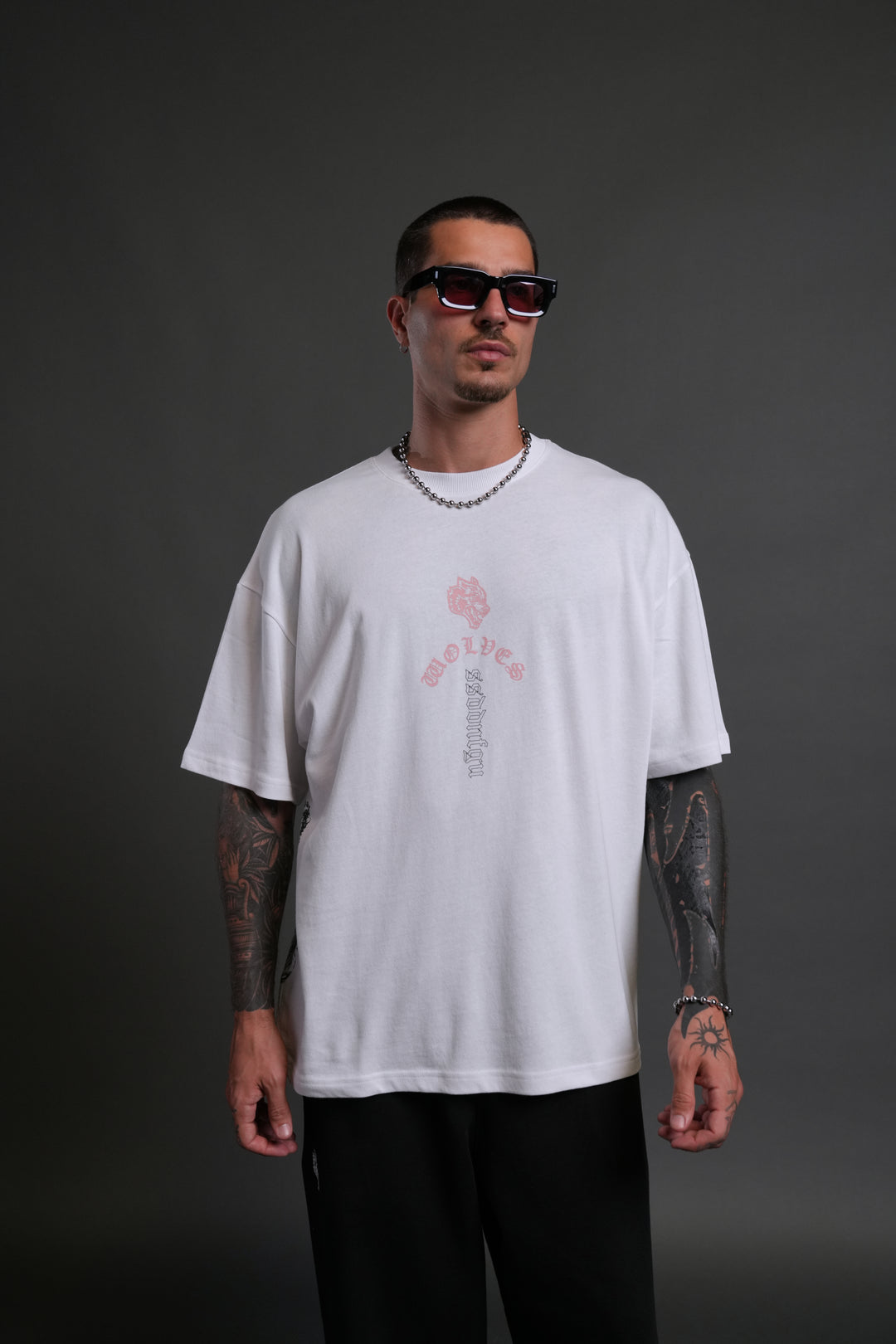 Won't Give Up "Premium" Oversized Tee in White