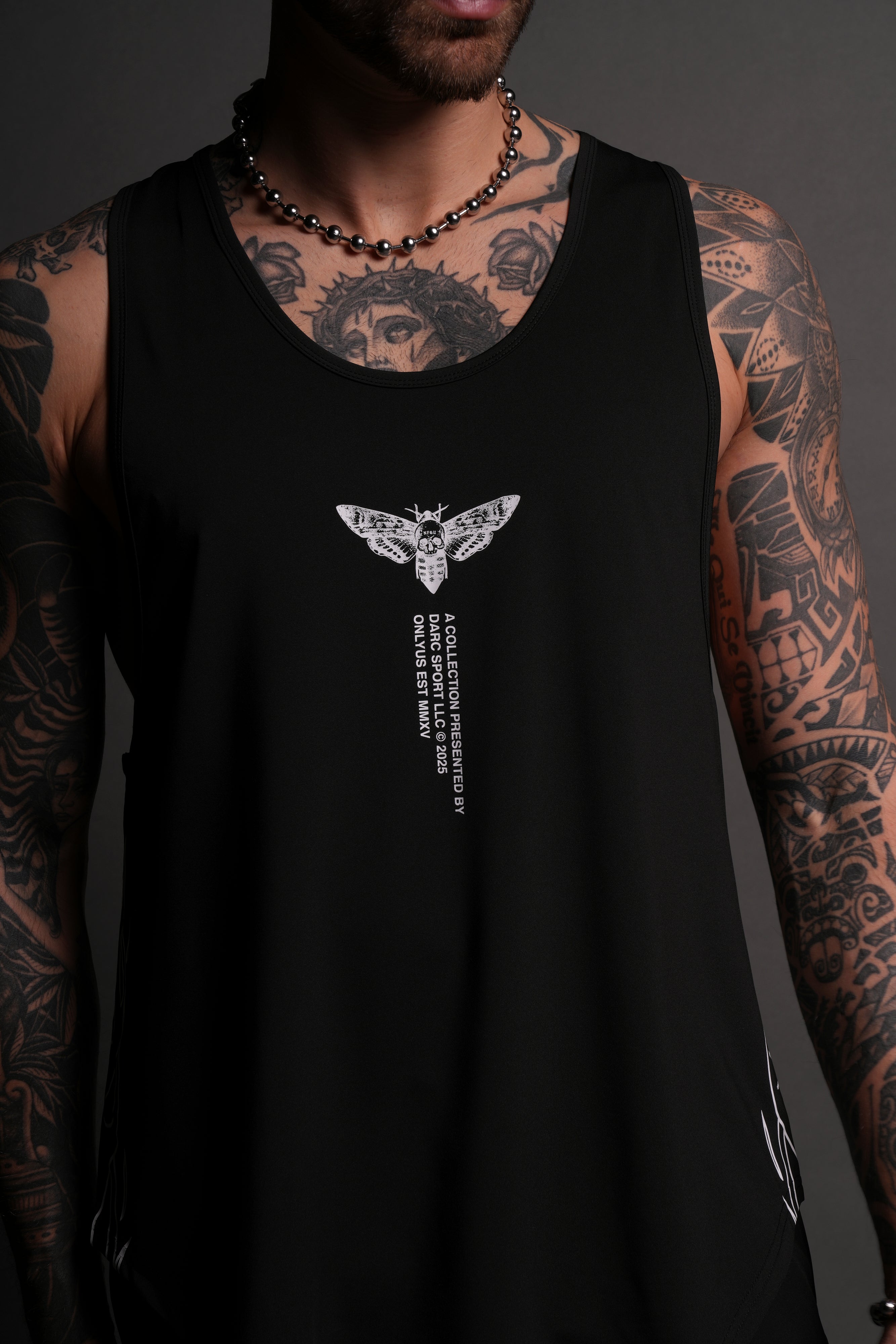 Moth From Above "Dry Wolf" (Drop) Tank in Black