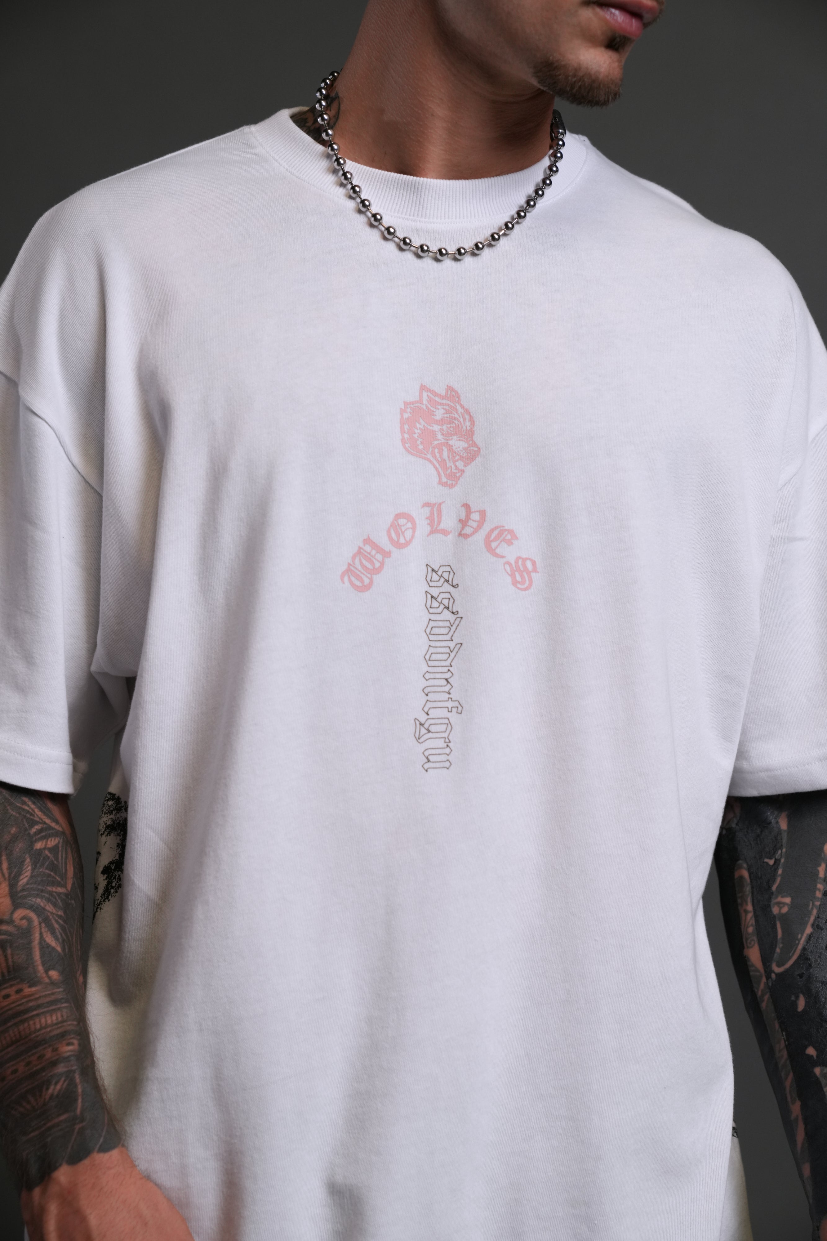 Won't Give Up "Premium" Oversized Tee in White