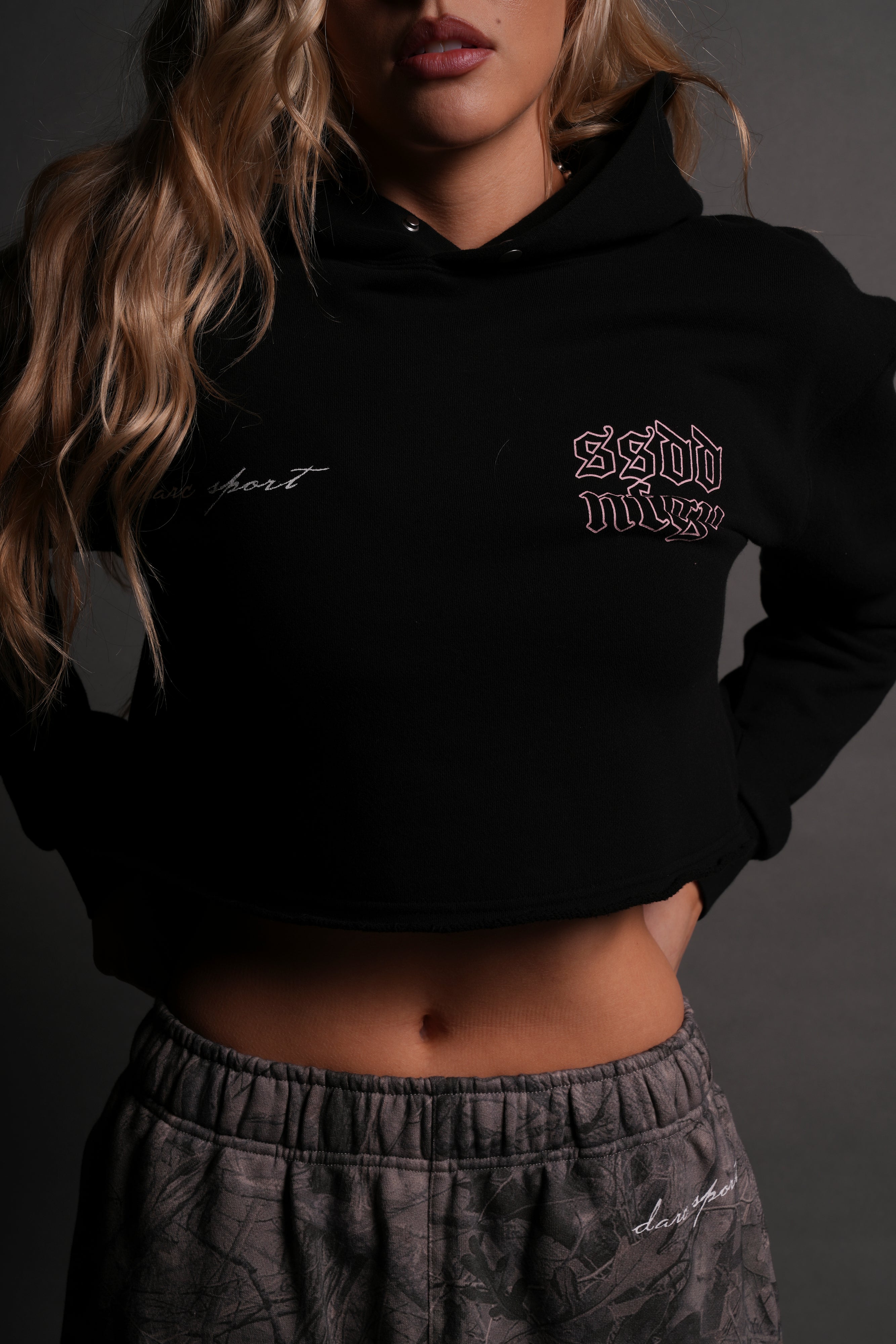 New Beginnings "Pierce" (Cropped) Hoodie in Black