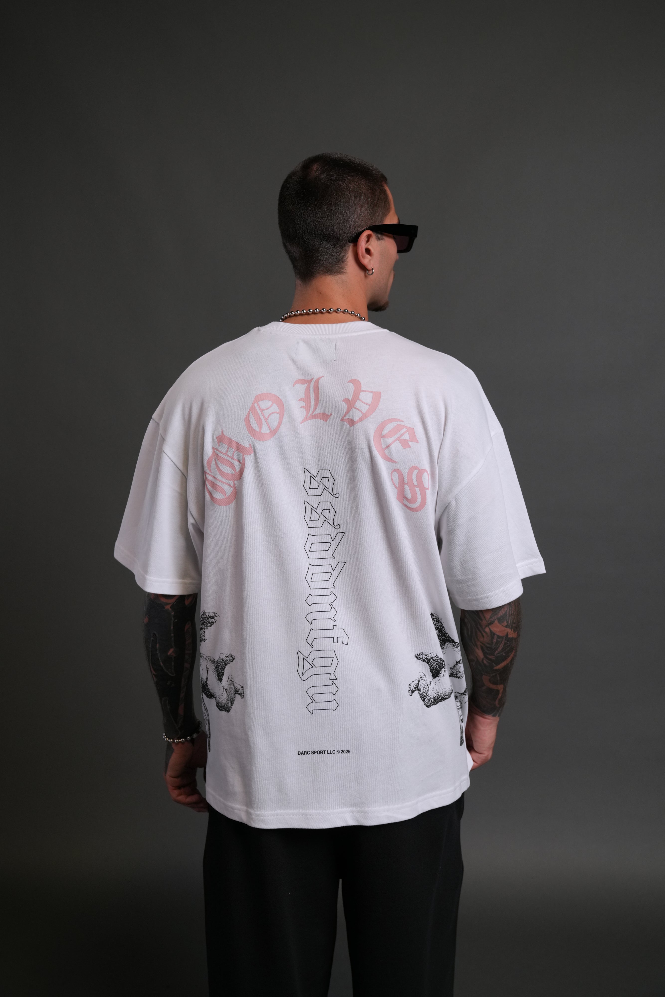 Won't Give Up "Premium" Oversized Tee in White