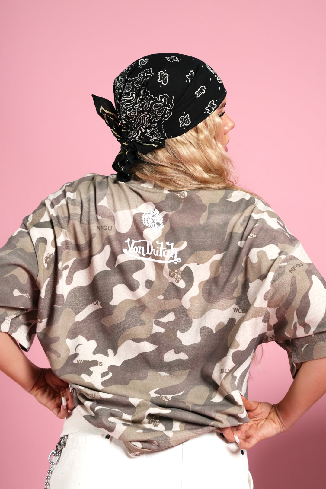 Flight Club V2 Premium Oversized Tee in Dsvd Green Camo