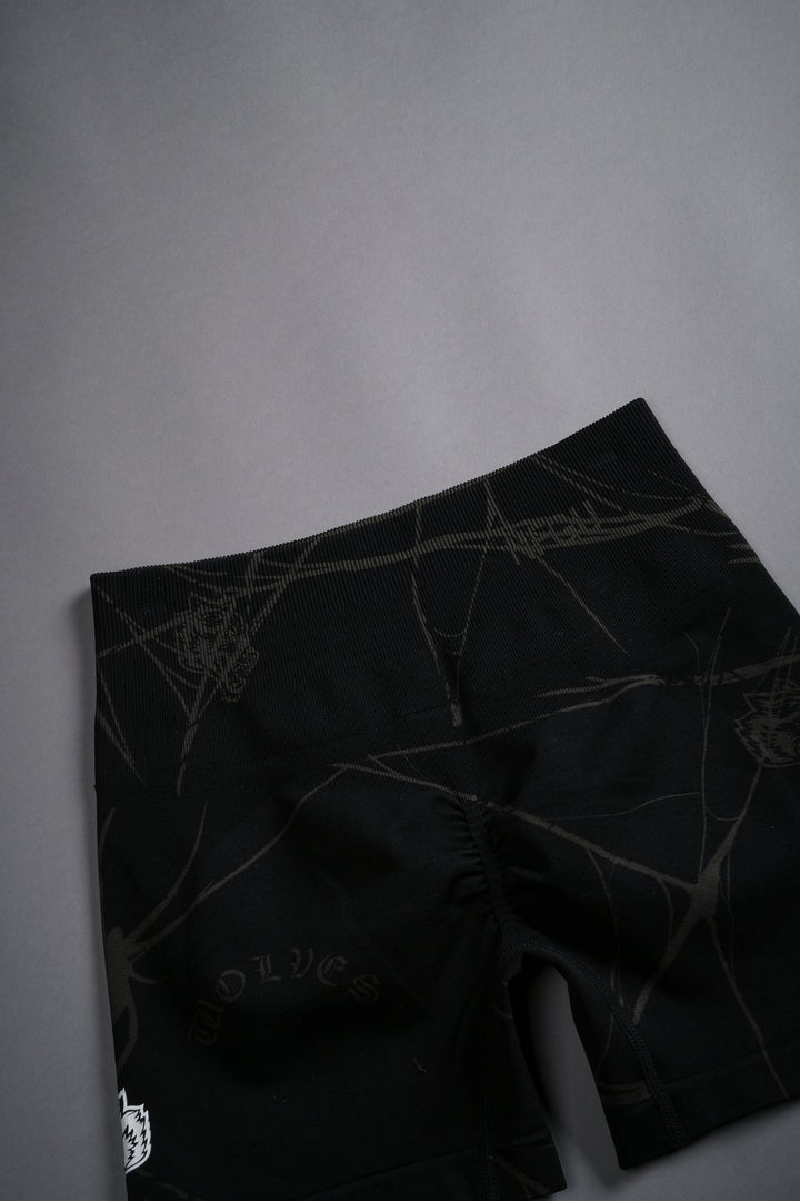 Dual Wolf Everson Seamless "Sierra" Shorts in Black Spider Web