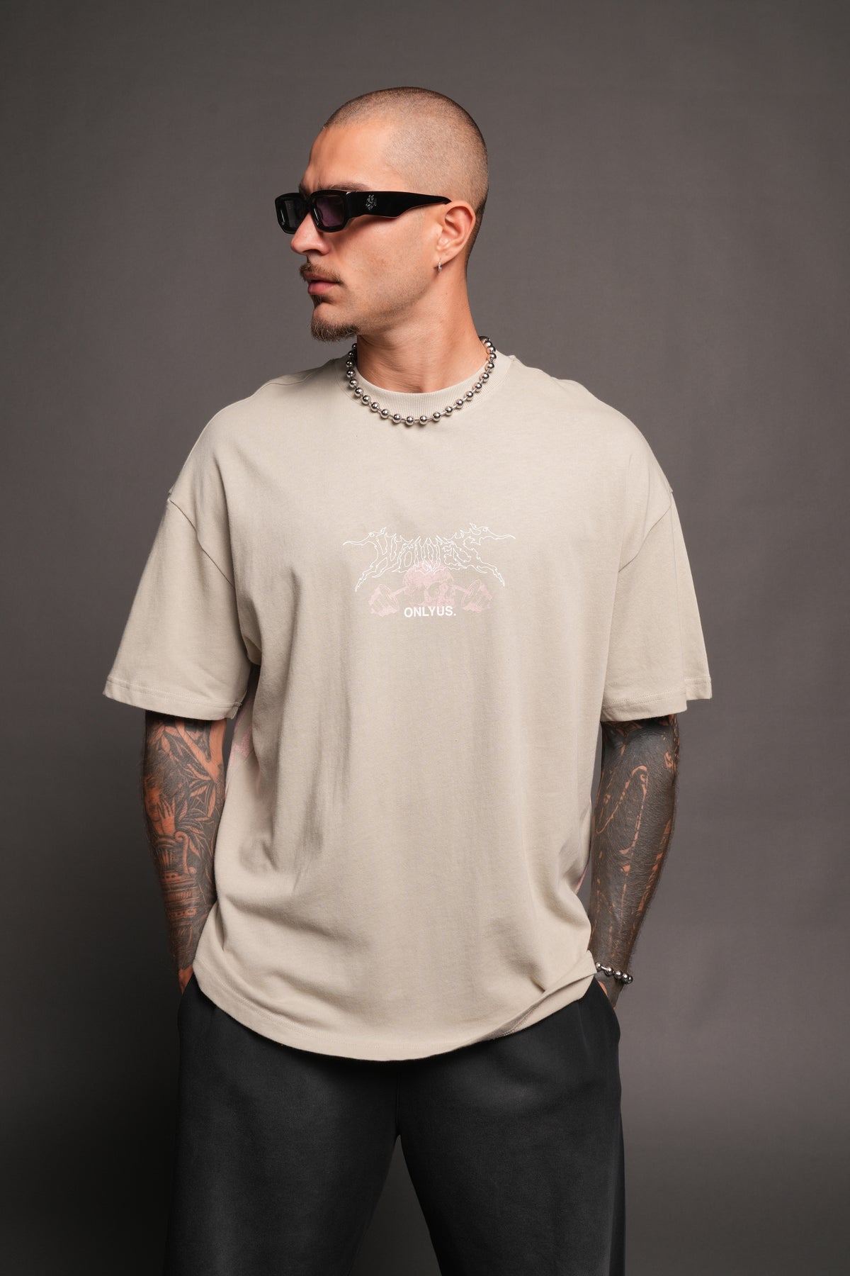 Wolves Bodybuilding Club Premium Tee In Cactus Gray