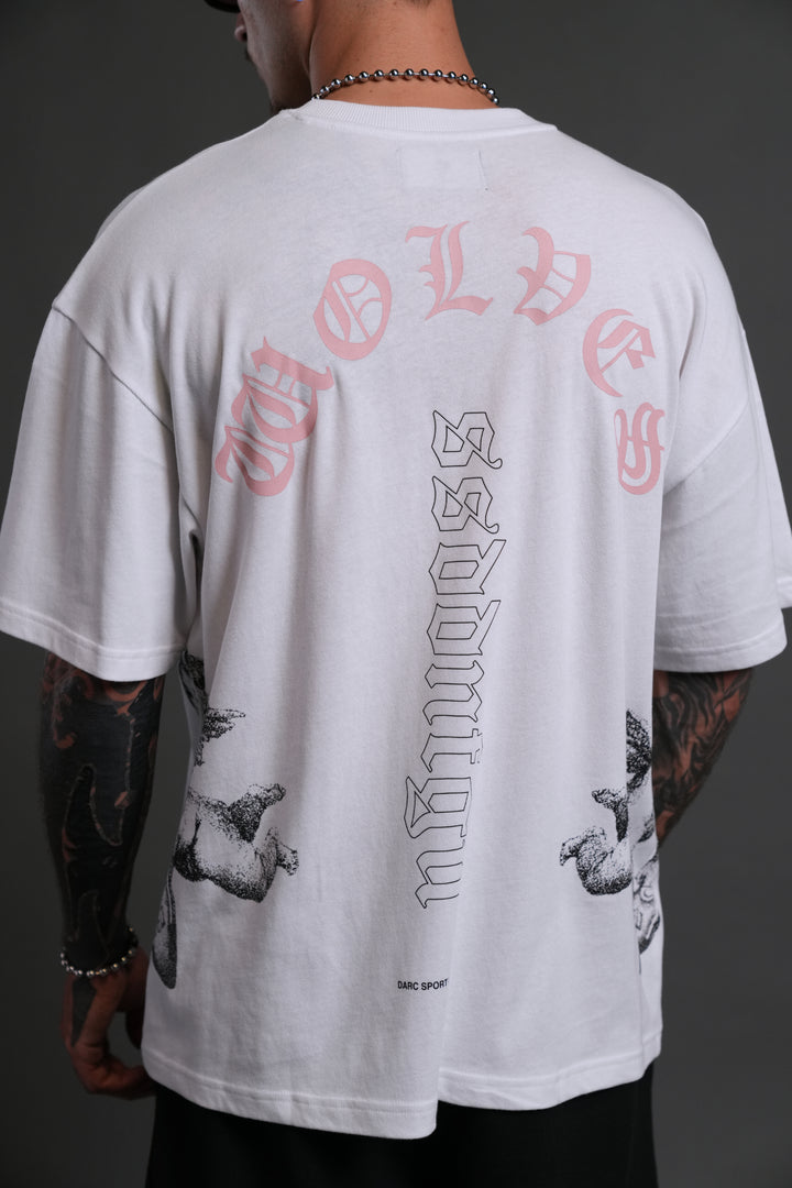 Won't Give Up "Premium" Oversized Tee in White