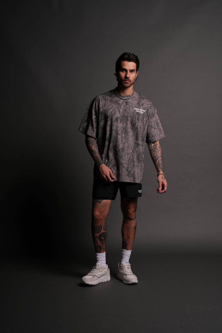 Darc Sport Wolves "Premium" Oversized Tee in Driftwood Wolf Forest Camo