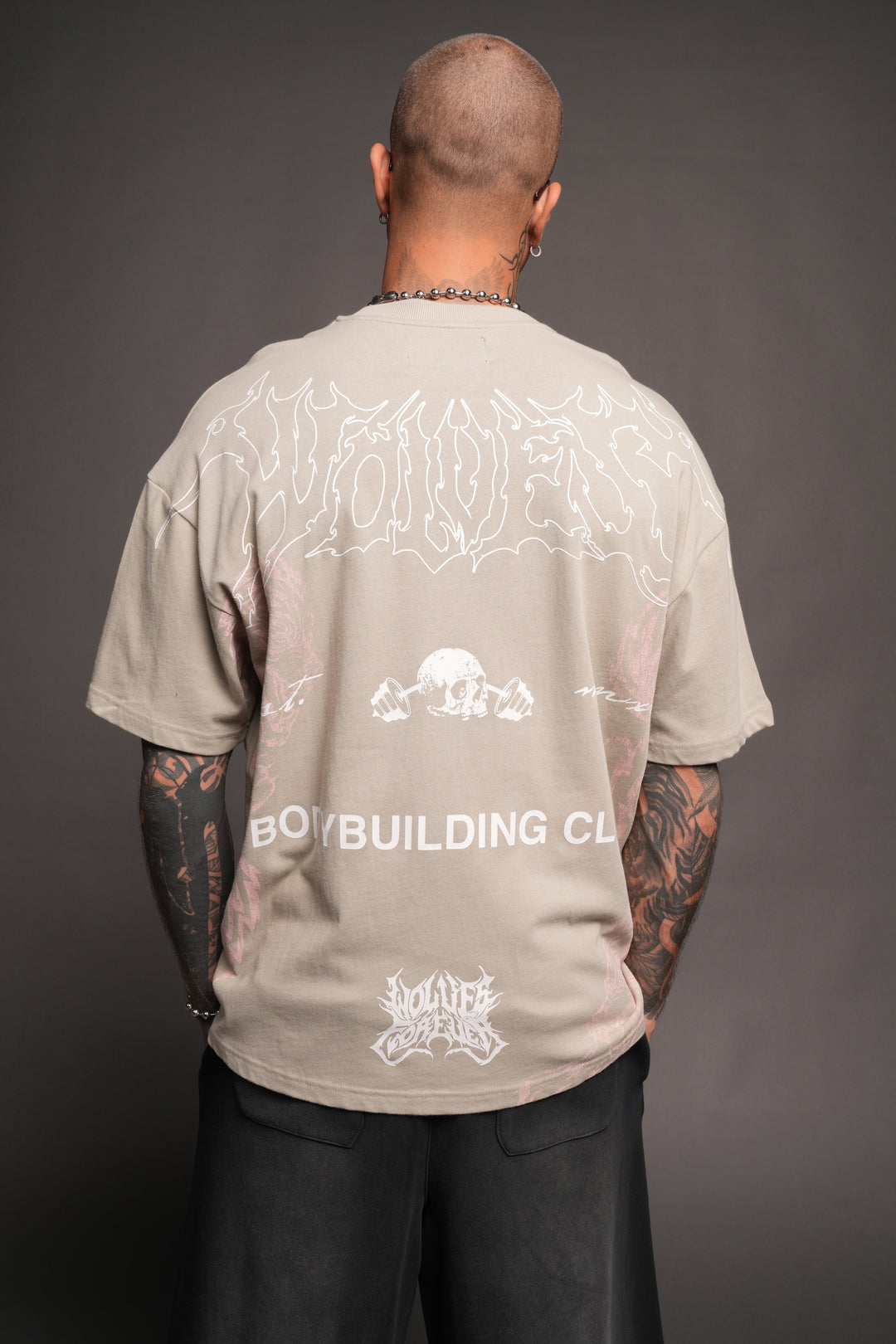 Wolves Bodybuilding Club Premium Tee In Cactus Gray