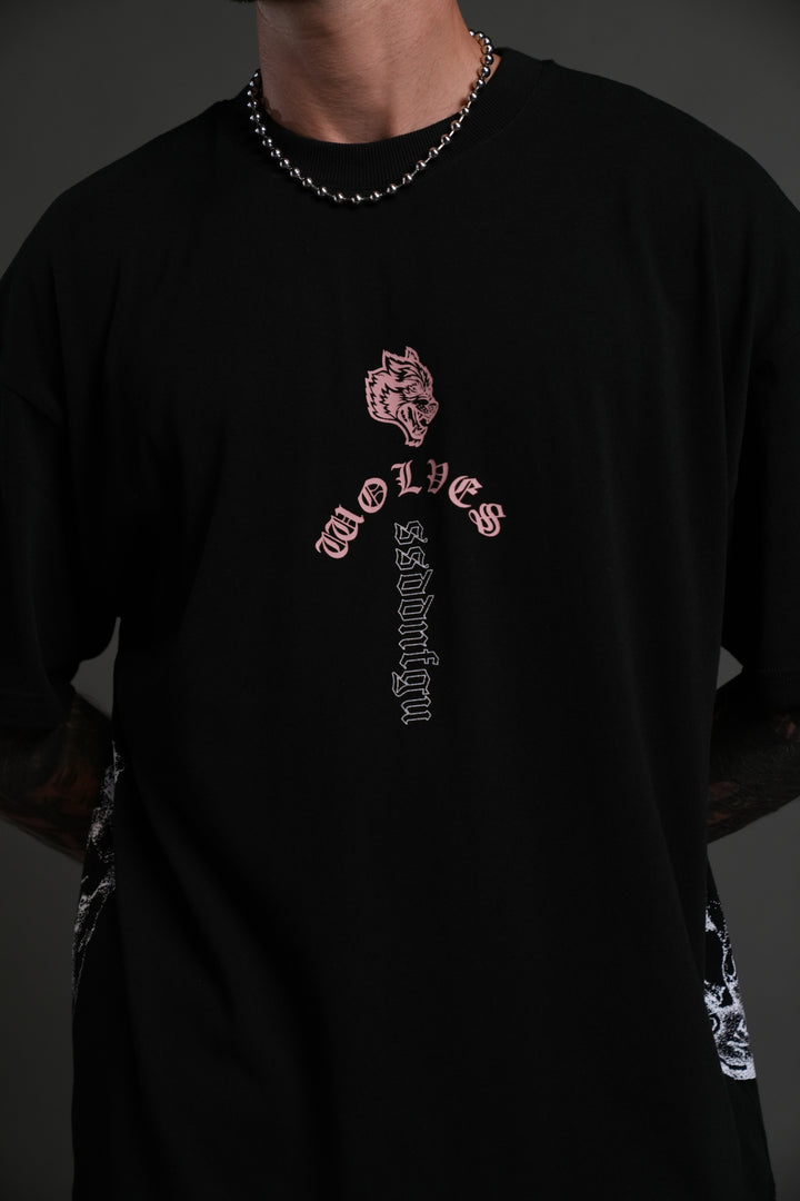 Won't Give Up "Premium" Oversized Tee in Black