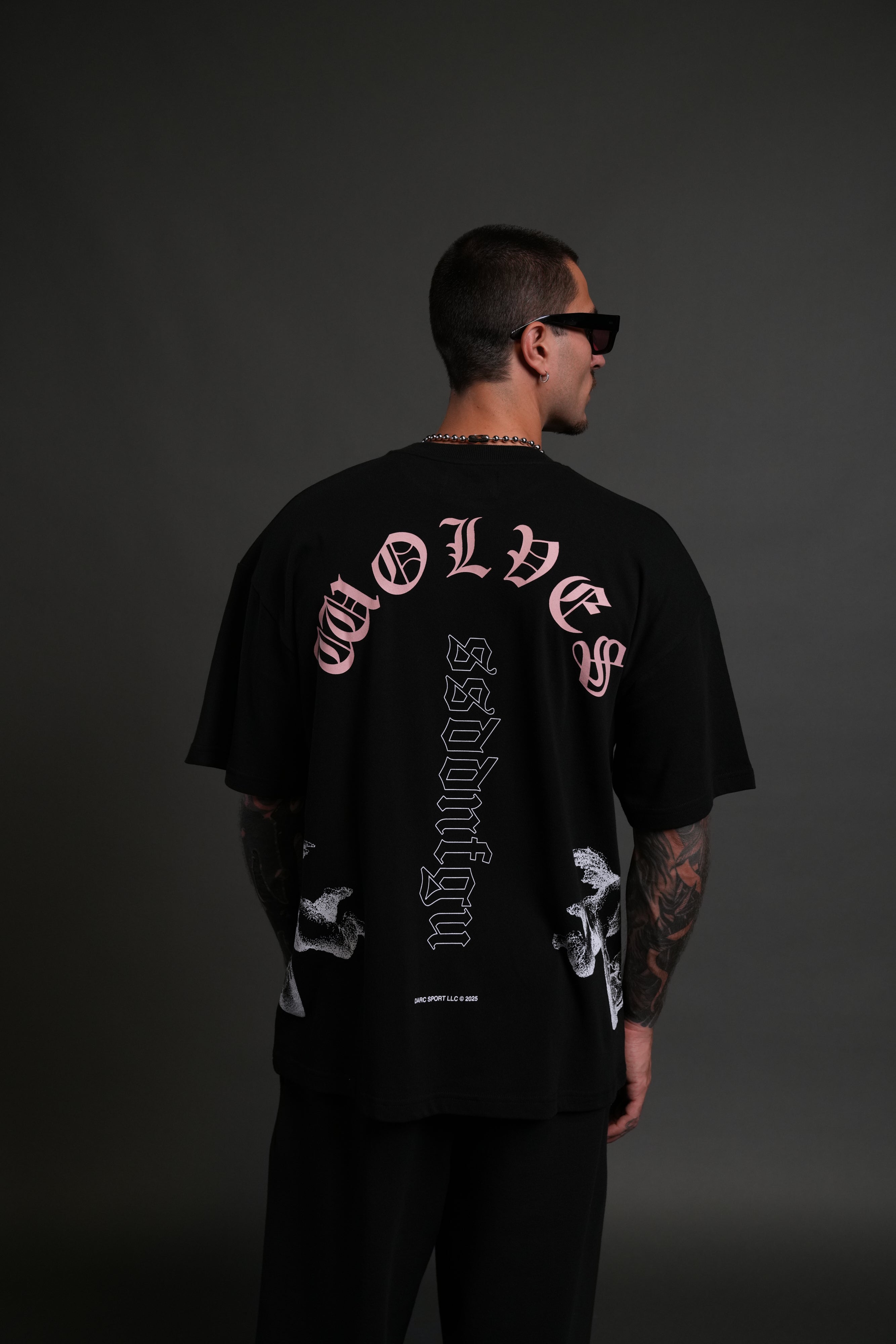 Won't Give Up "Premium" Oversized Tee in Black